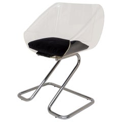 Pierre Cardin Style Chrome and Lucite Armchair