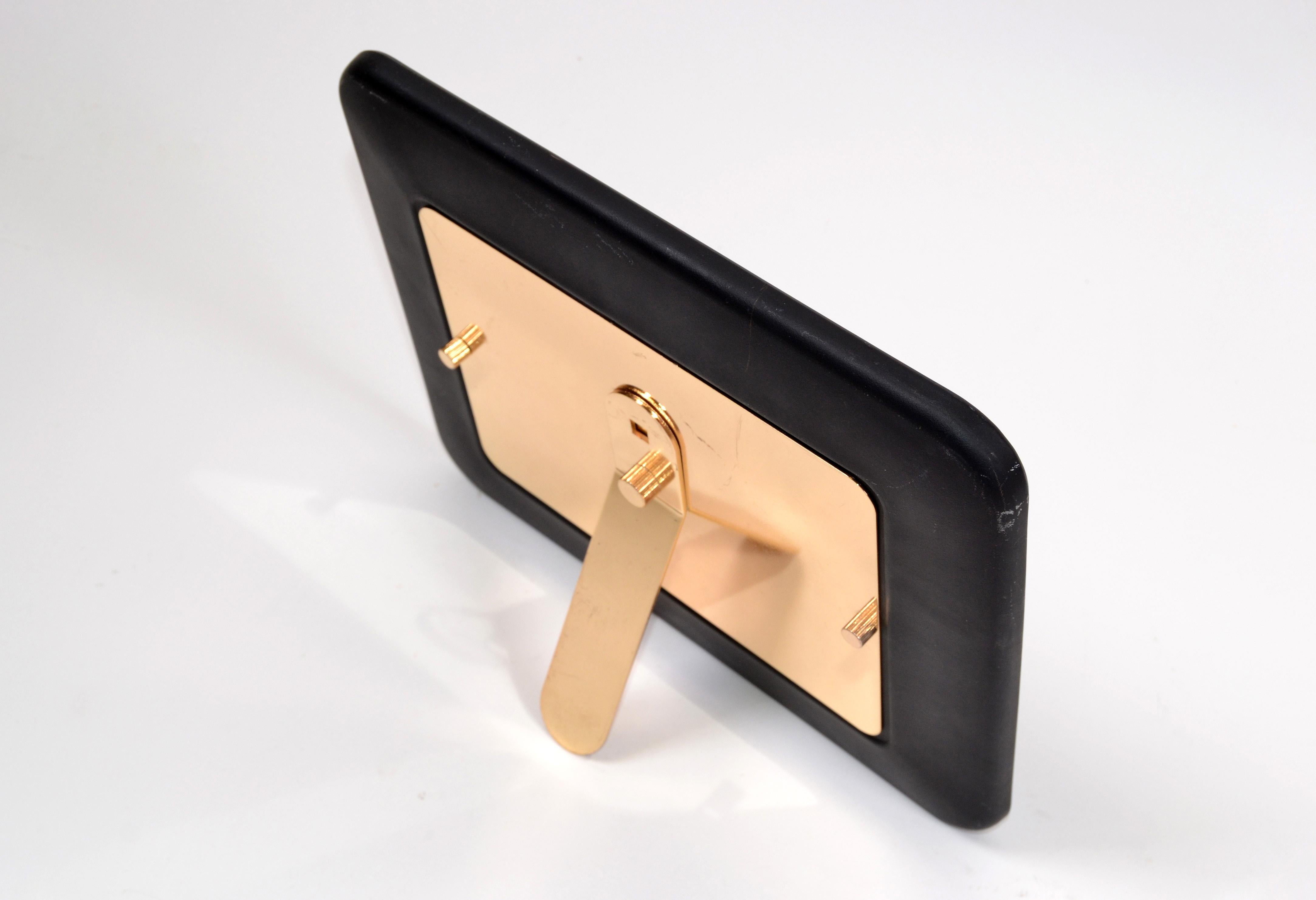 Polished Pierre Cardin Style Mid-Century Modern Bronze & Resin Picture Frame Black & Gold