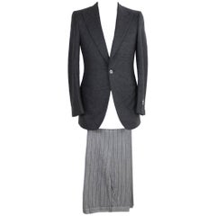 Pierre Cardin Suit Pants Gray and Black Wool France Smoking, 1990s