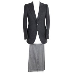 Pierre Cardin Suit Pants Gray and Black Wool France Smoking, 1990s