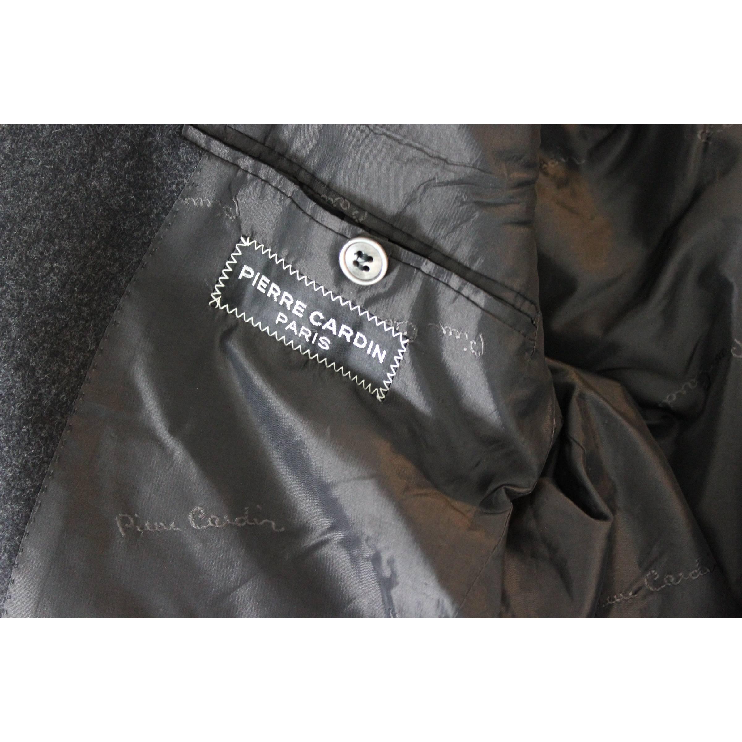 Pierre Cardin Suit Pants Gray and Black Wool France Smoking, 1990s  For Sale 4