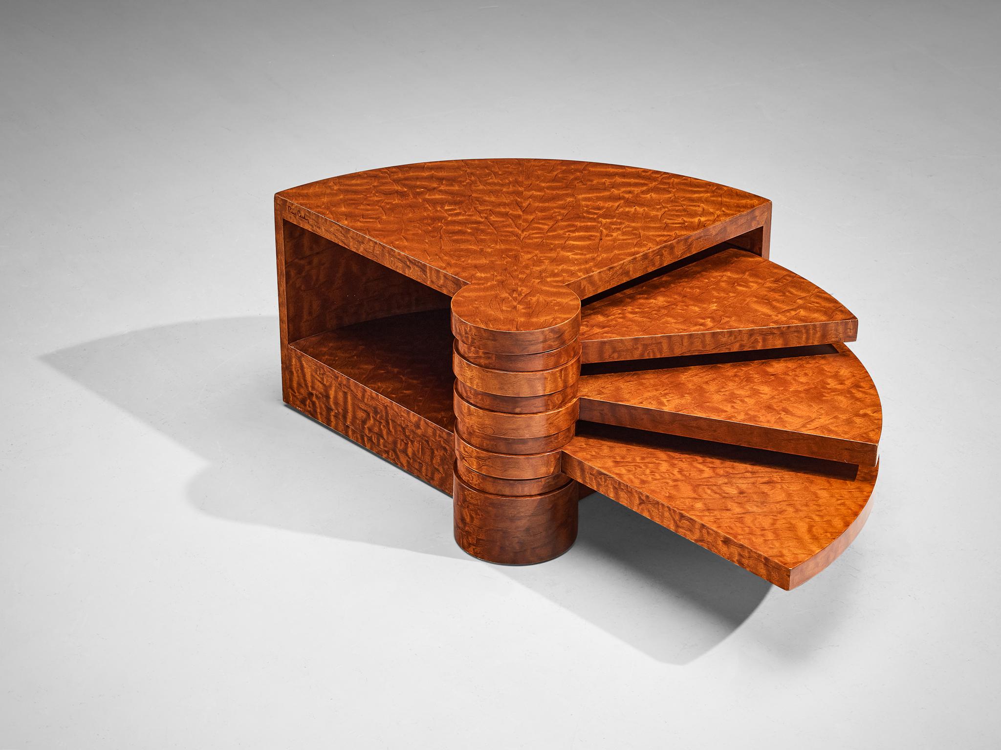 Post-Modern Pierre Cardin Transformative 'Éventail' Coffee Table in Mahogany  For Sale