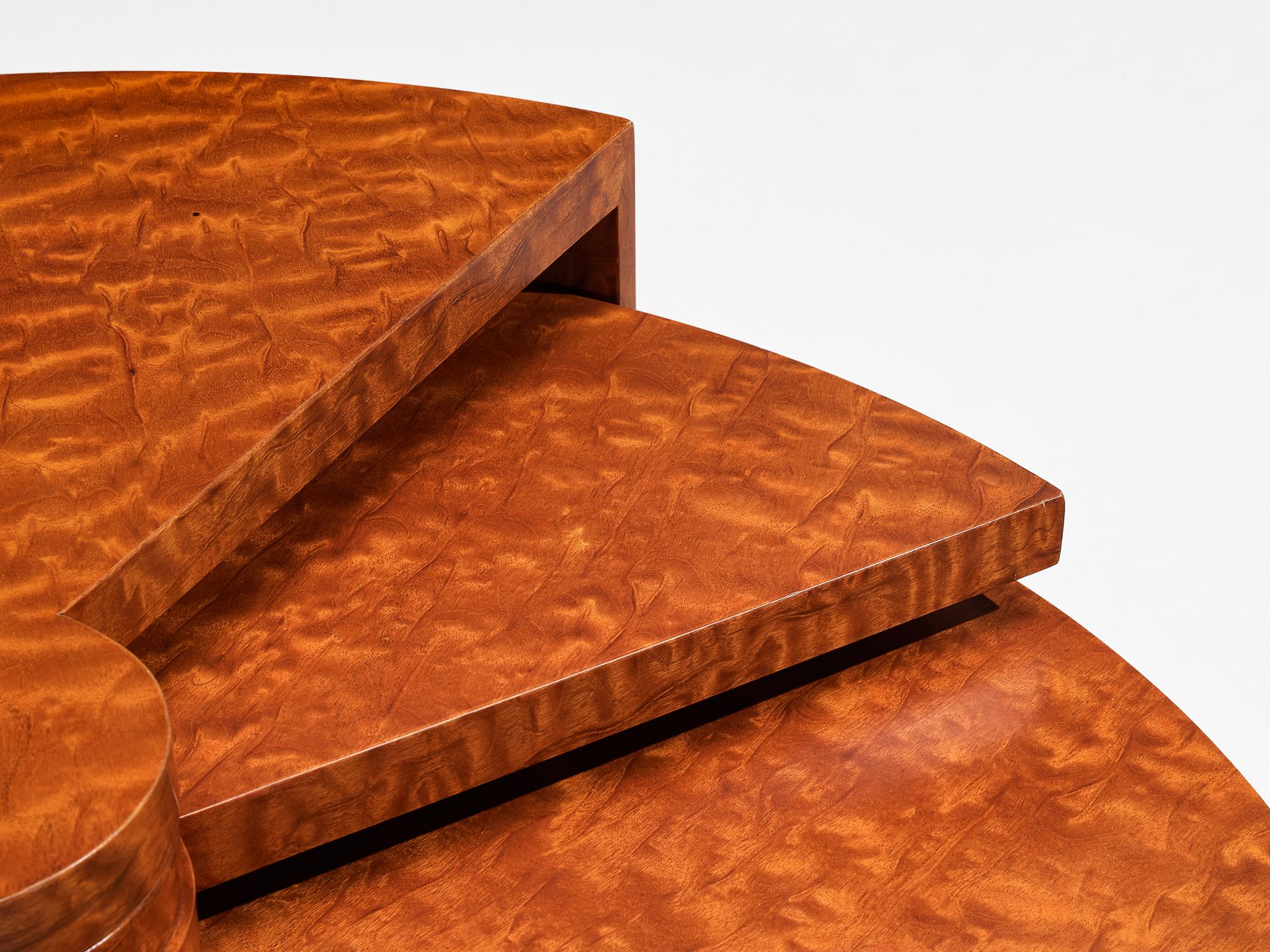French Pierre Cardin Transformative 'Éventail' Coffee Table in Mahogany 