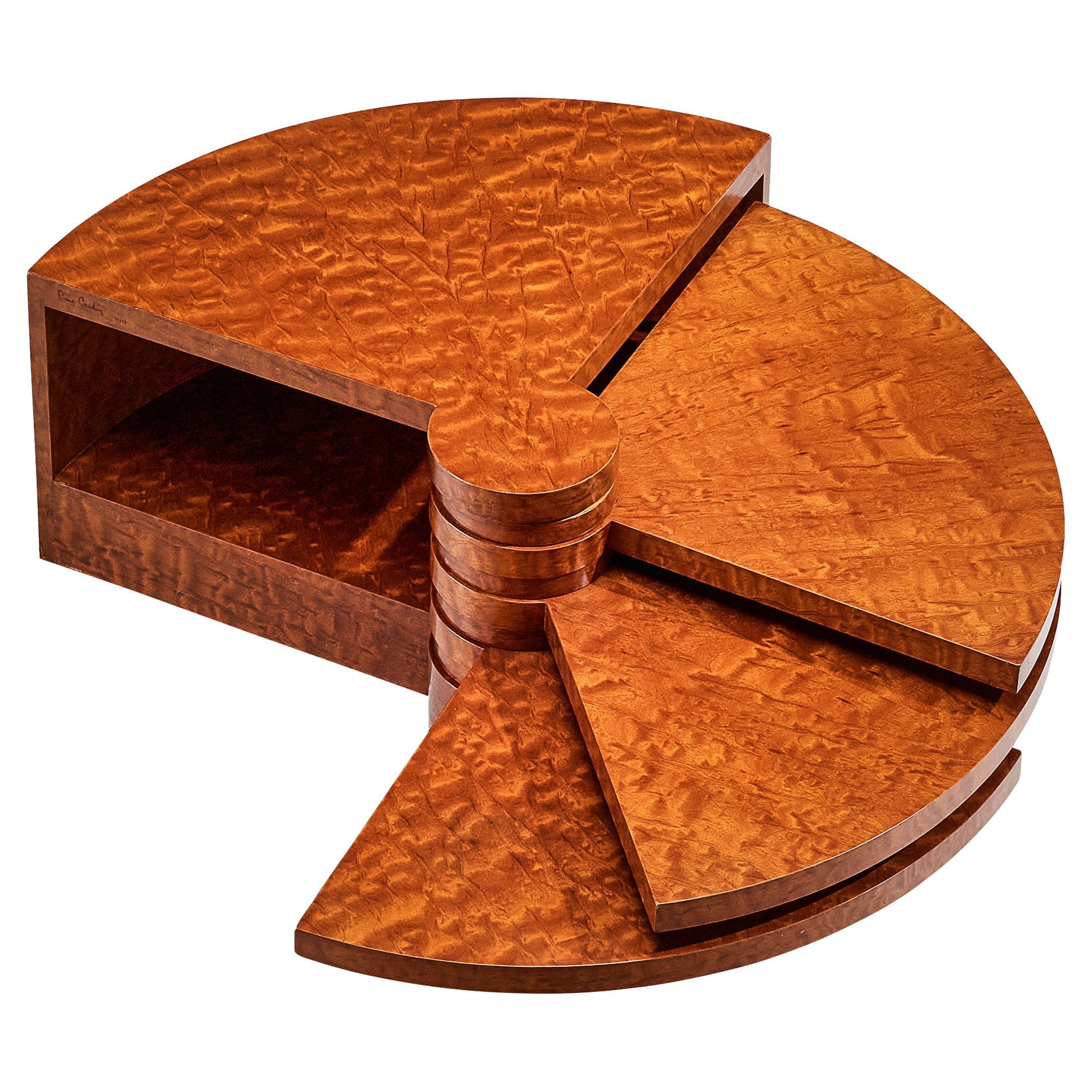 Pierre Cardin Transformative 'Éventail' Coffee Table in Mahogany For Sale  at 1stDibs