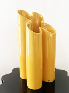 Pierre Cardin Vaso Giallo Quadrifoglio 1970
