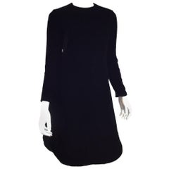 Pierre Cardin - Vestito a tunica con spacco alto in velluto - Vintage