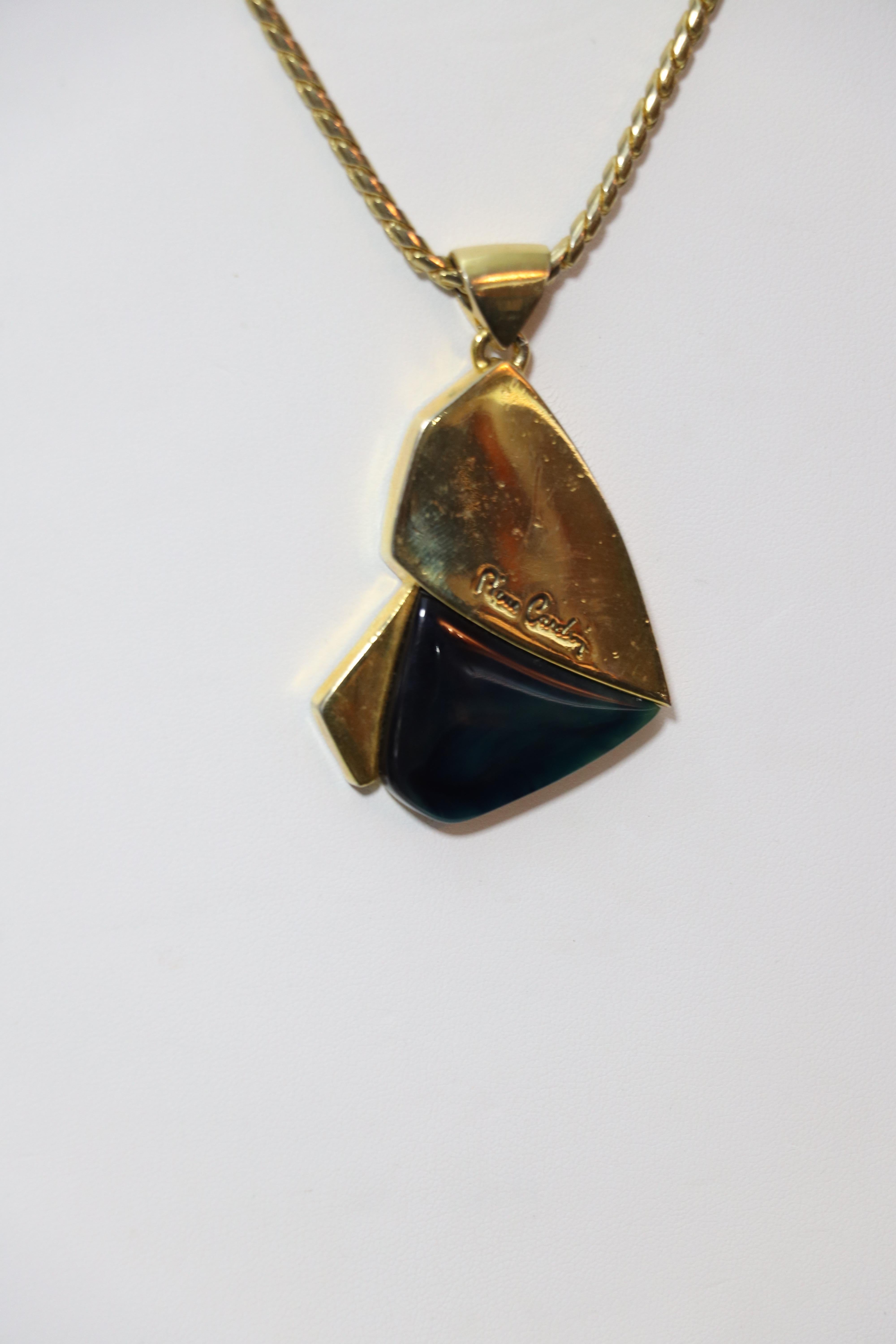 Pierre Cardin Vintage 1970's Modernist Necklace In Good Condition For Sale In Carmel, CA