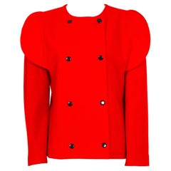 Chaqueta Pierre Cardin vintage 1993 mezcla de lana roja con borde festoneado