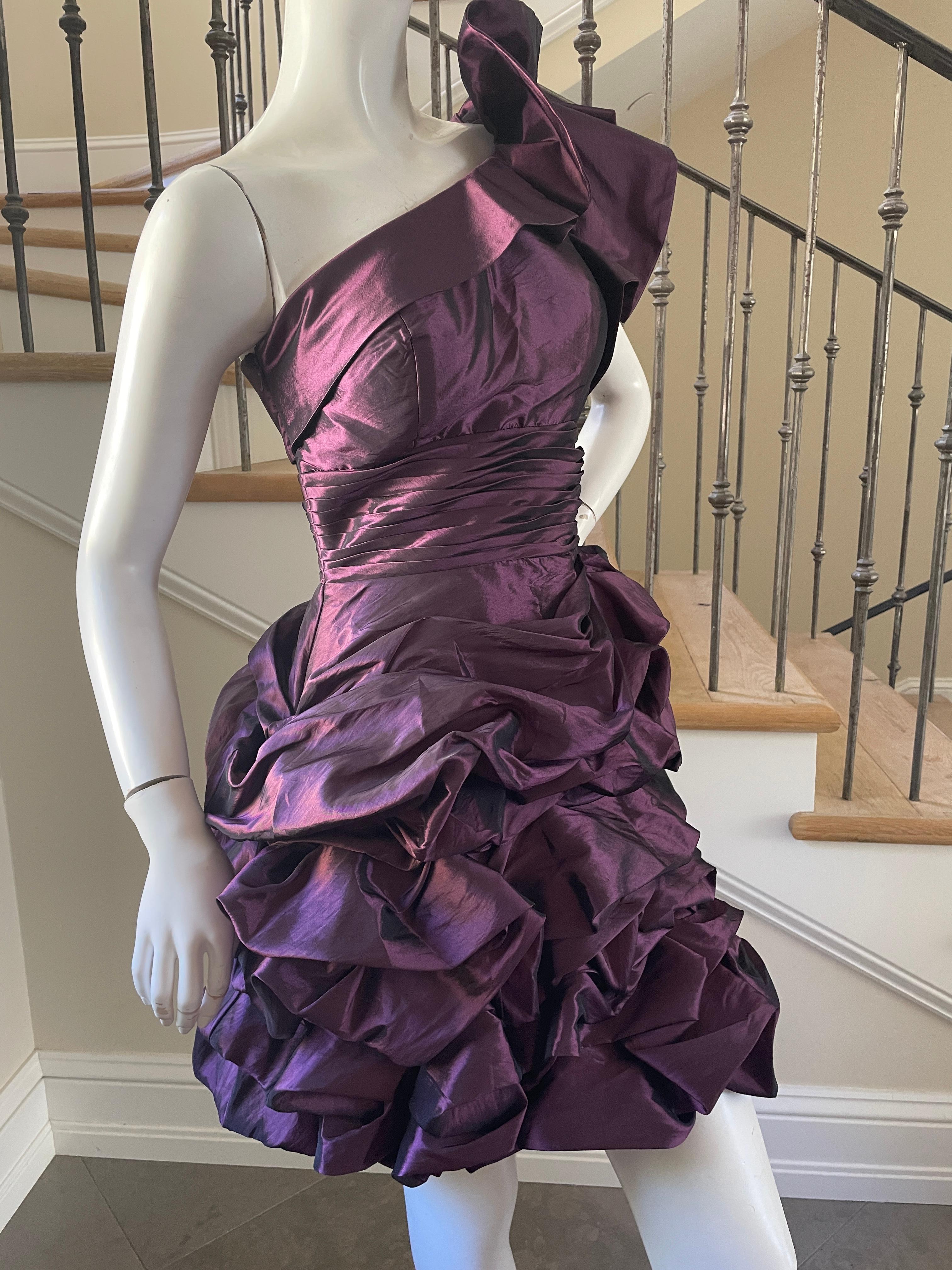 Pierre Cardin Vintage 80's One Shoulder Pouf Kleid mit abnehmbarer Schleppe 5