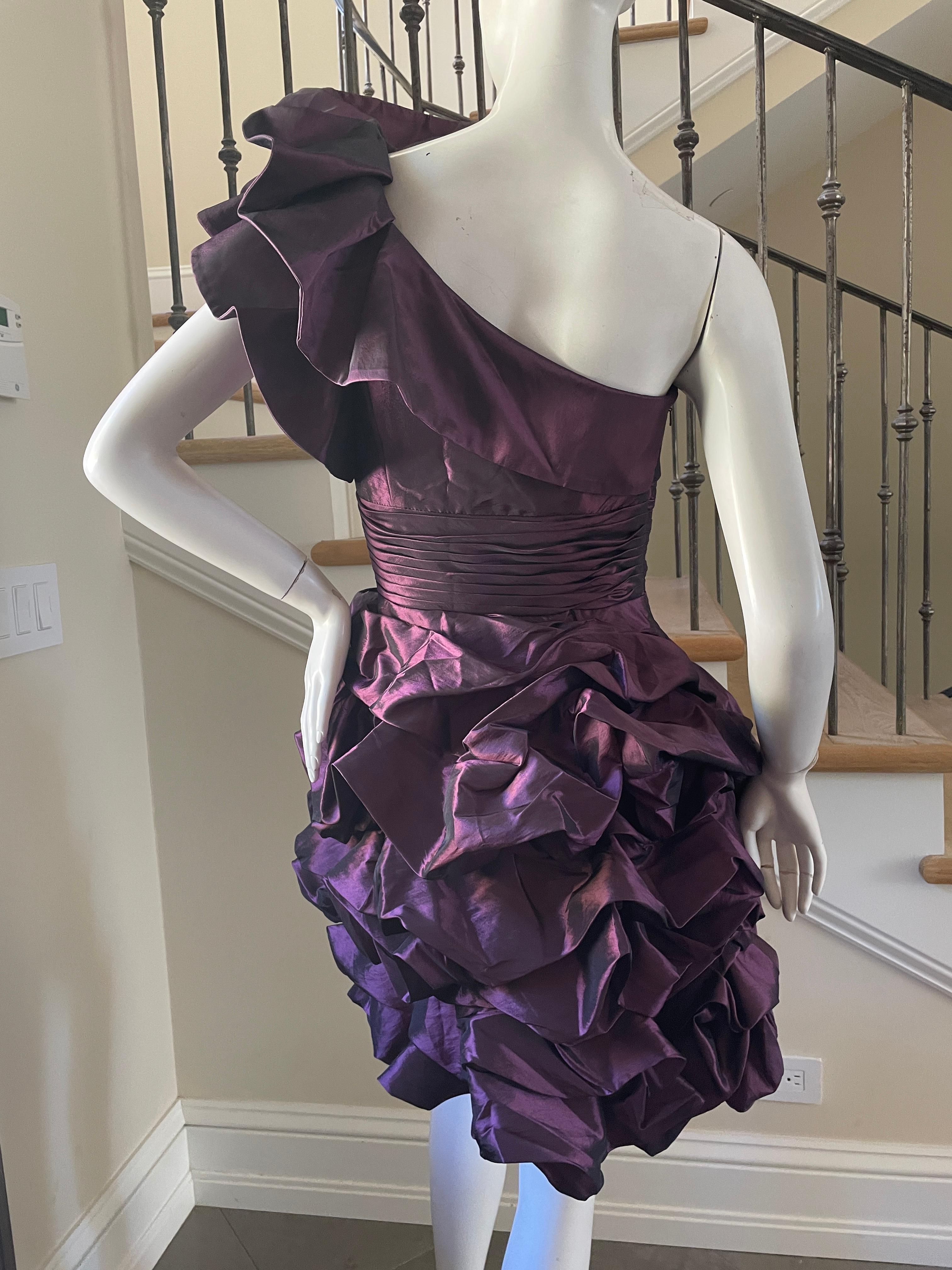 Pierre Cardin Vintage 80's One Shoulder Pouf Kleid mit abnehmbarer Schleppe 6