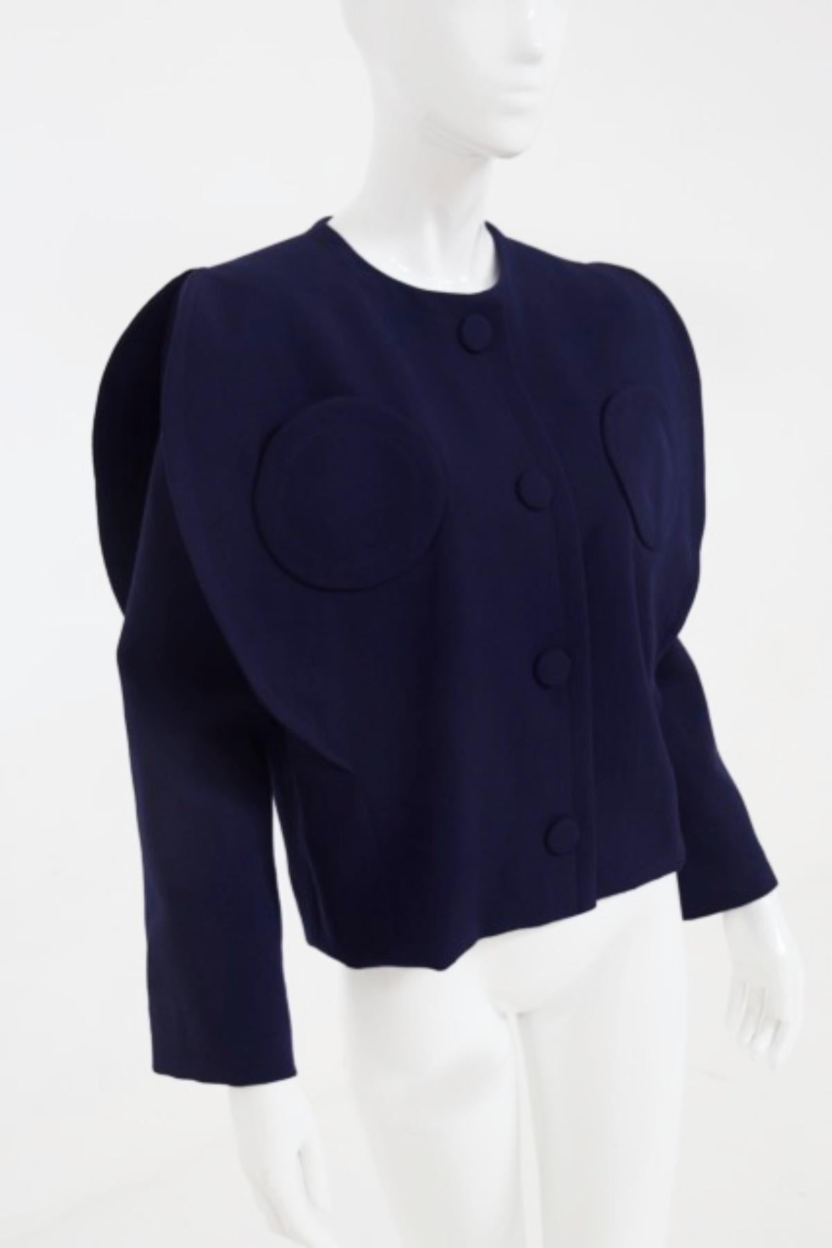 Blauer Vintage-Blazer aus Baumwolle von Pierre Cardin im Angebot 6
