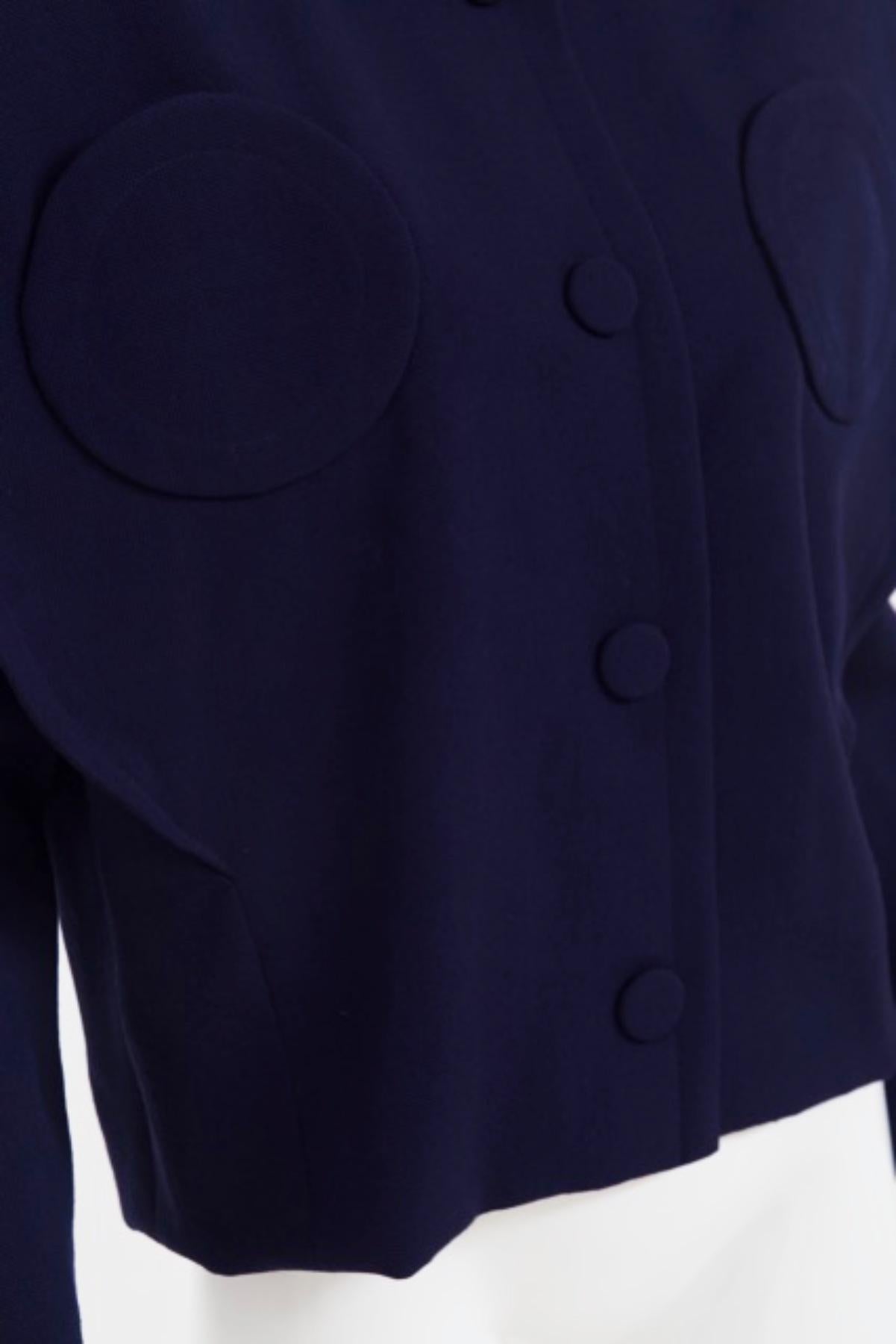 Blauer Vintage-Blazer aus Baumwolle von Pierre Cardin im Angebot 7