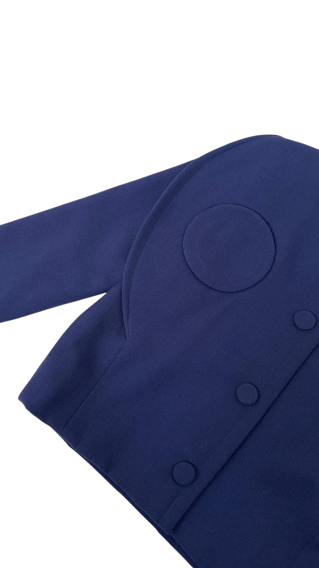 Pierre Cardin Vintage Blue Cotton Blazer For Sale 12