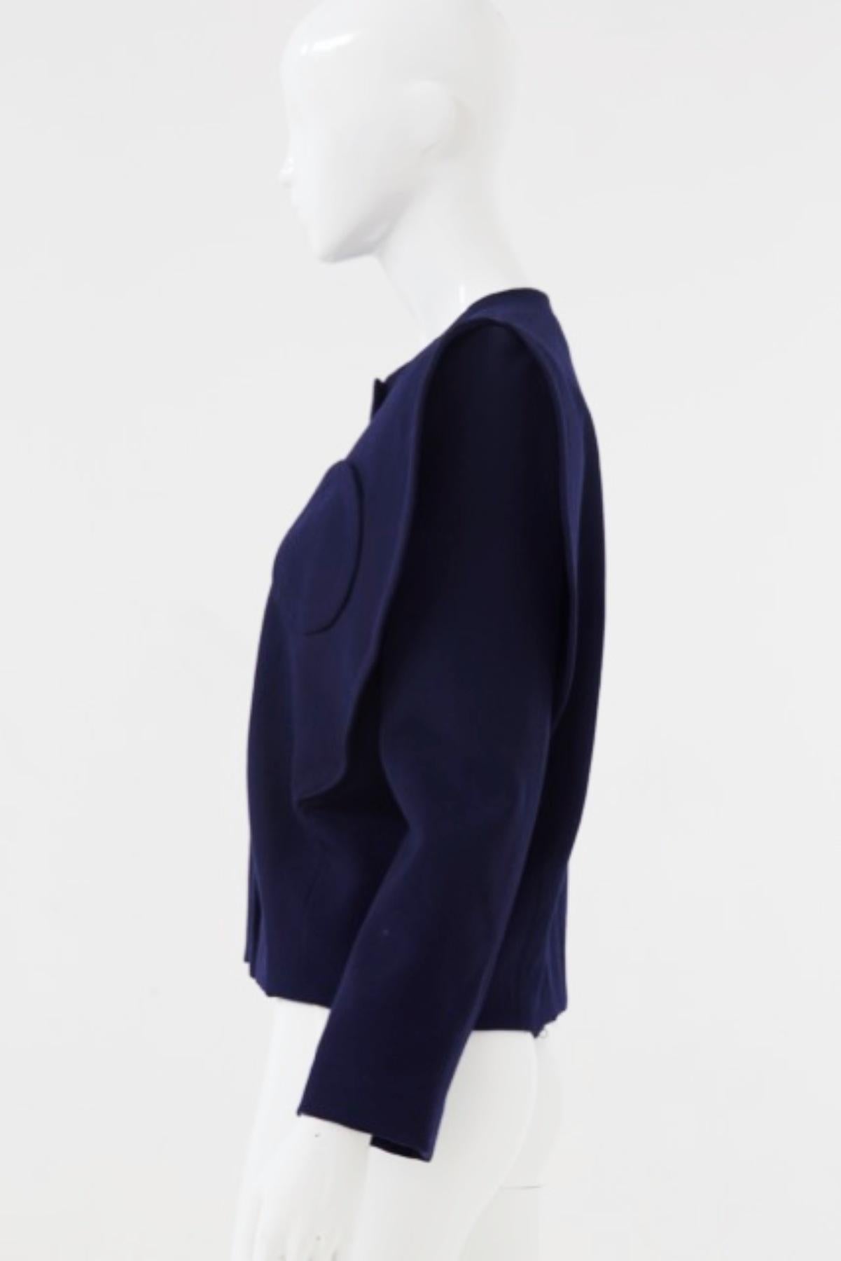 Blauer Vintage-Blazer aus Baumwolle von Pierre Cardin im Zustand „Gut“ im Angebot in Milano, IT