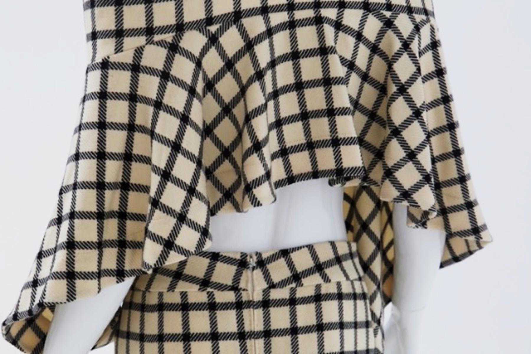 Pierre Cardin - Costume en laine à carreaux vintage en vente 5