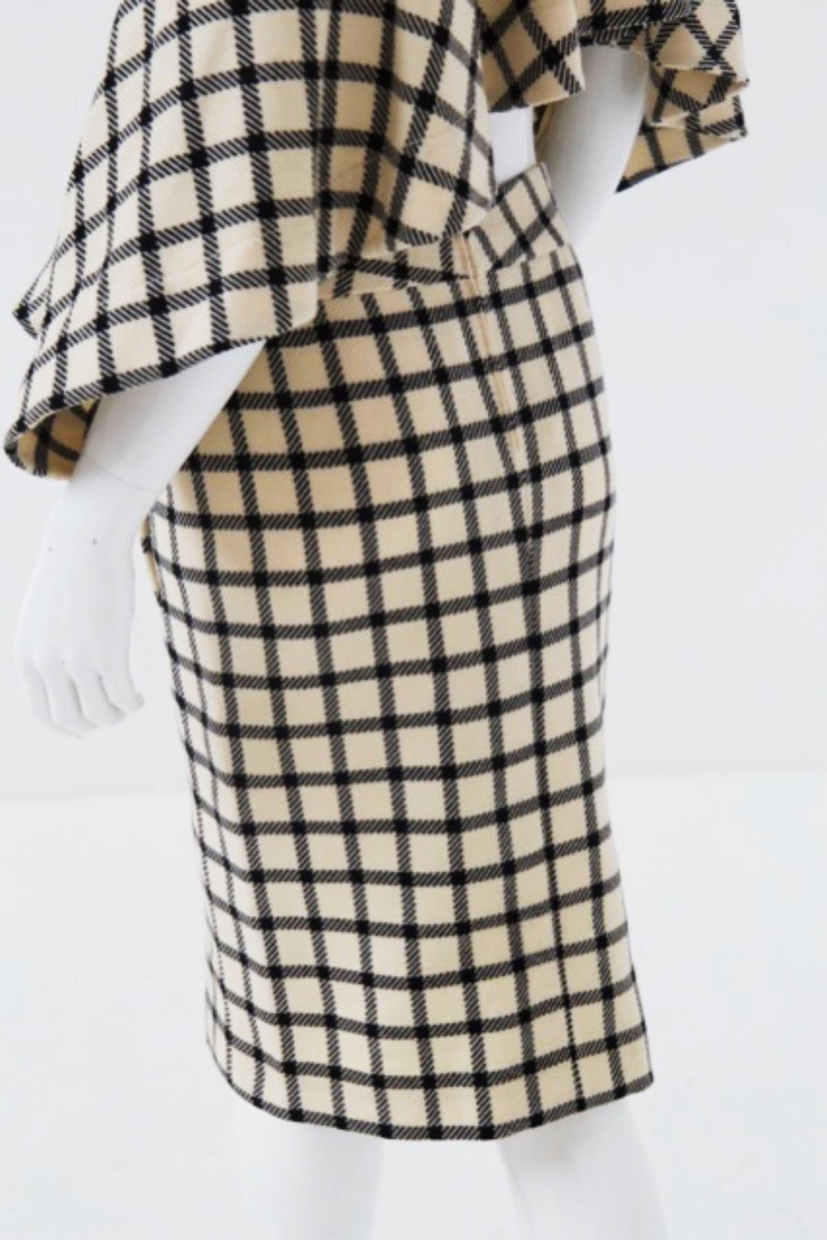 Pierre Cardin - Costume en laine à carreaux vintage en vente 8