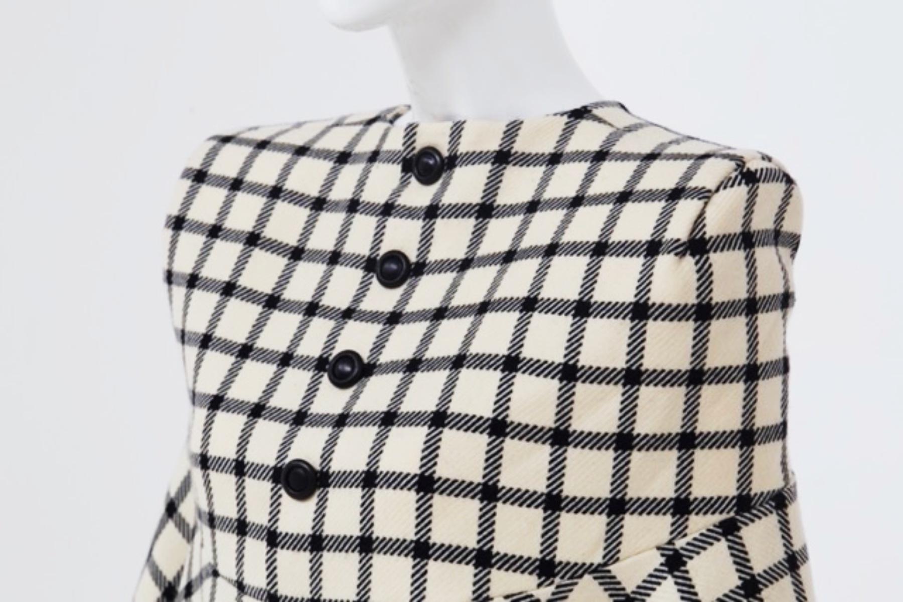 Gray Pierre Cardin Vintage Check Wool Suit For Sale