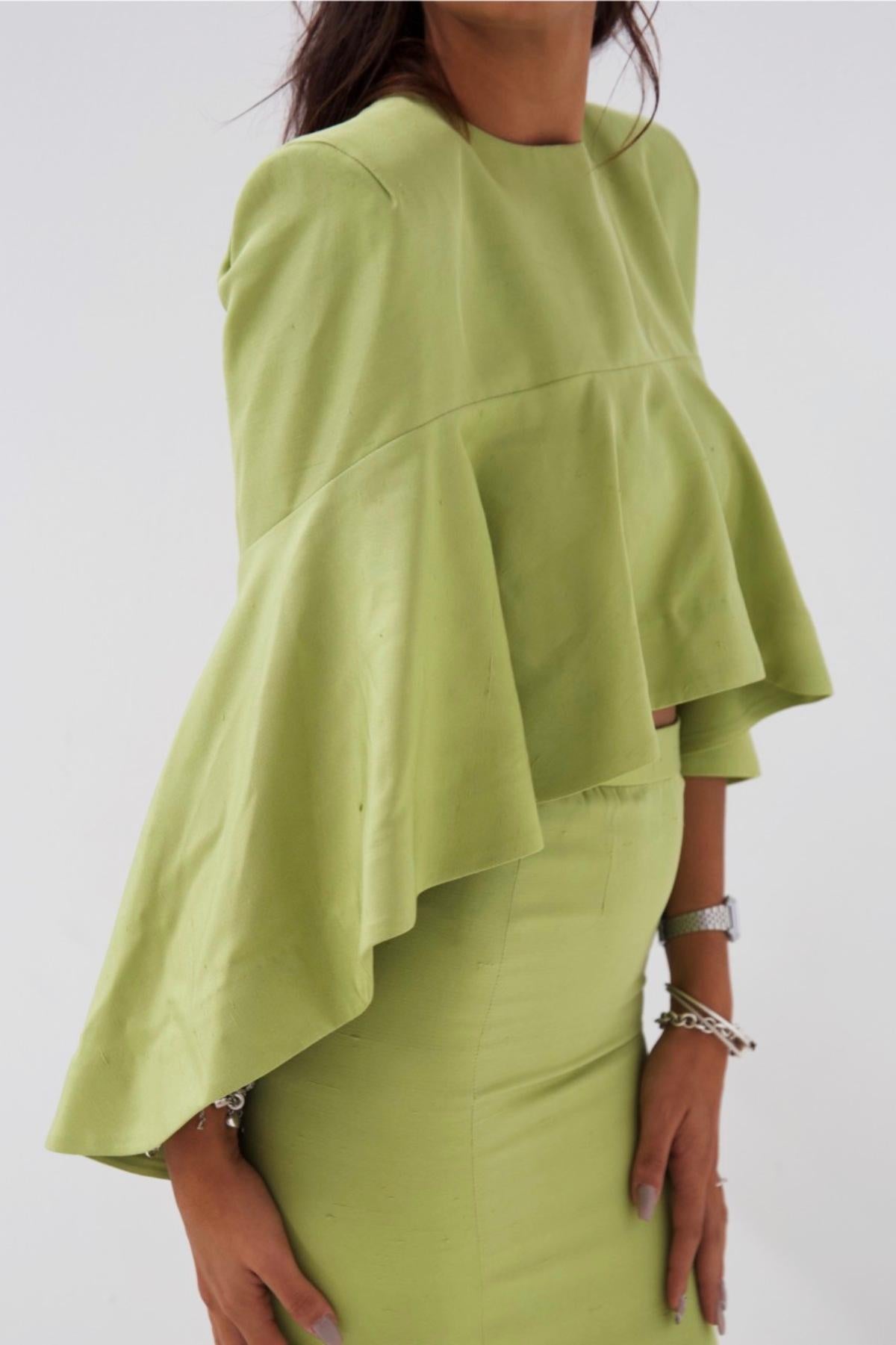 Pierre Cardin Vintage Green Linen Suit For Sale 5