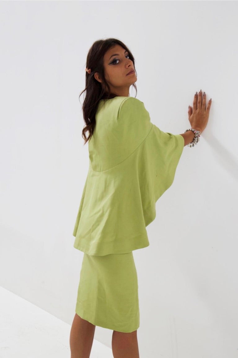 Pierre Cardin Vintage Green Linen Suit For Sale 9