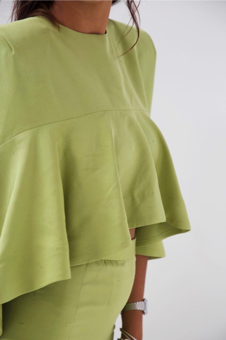 Pierre Cardin Vintage Green Linen Suit For Sale 4