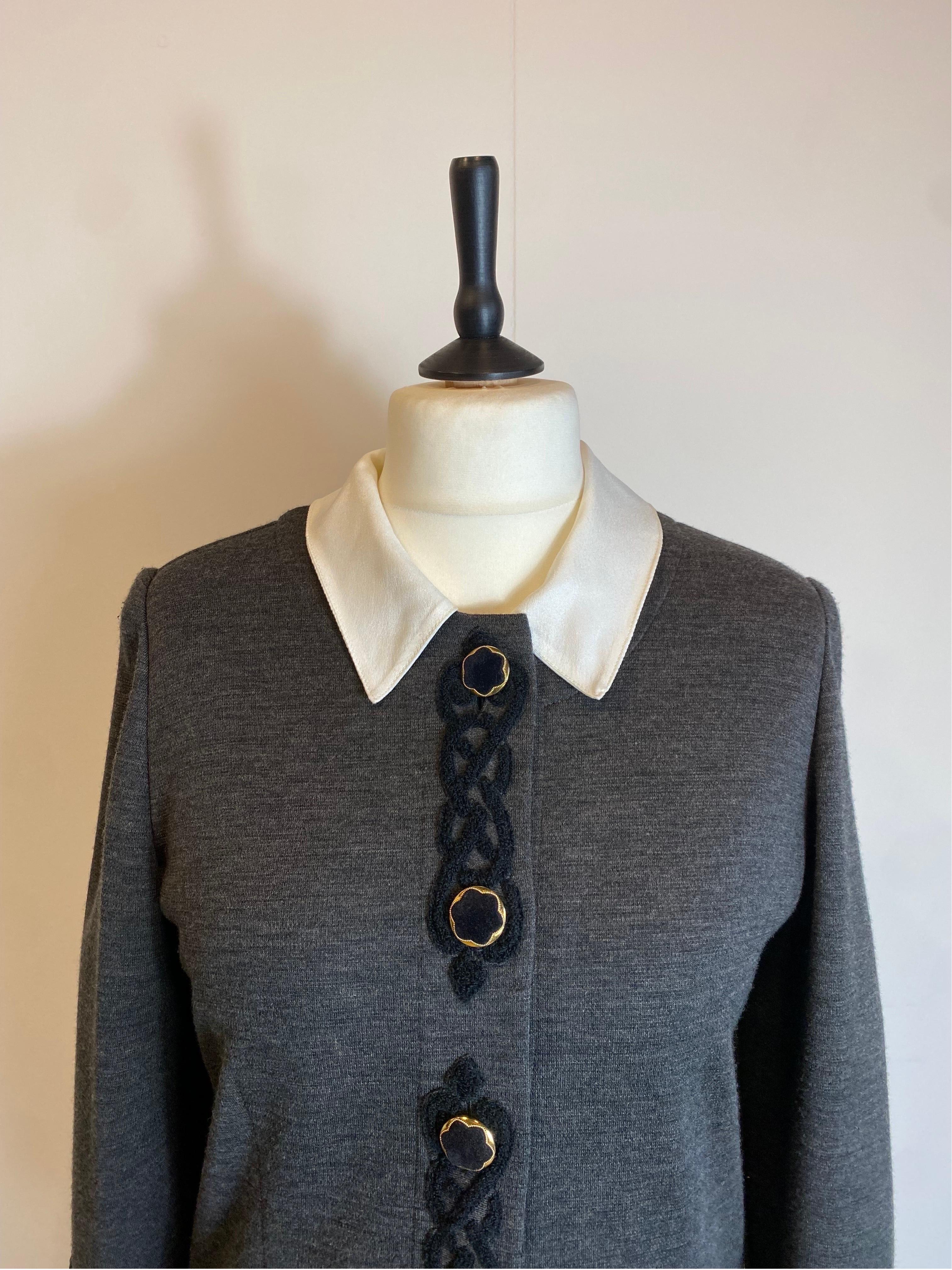 Pierre Cardin vintage grey wool Dress In Excellent Condition For Sale In Carnate, IT