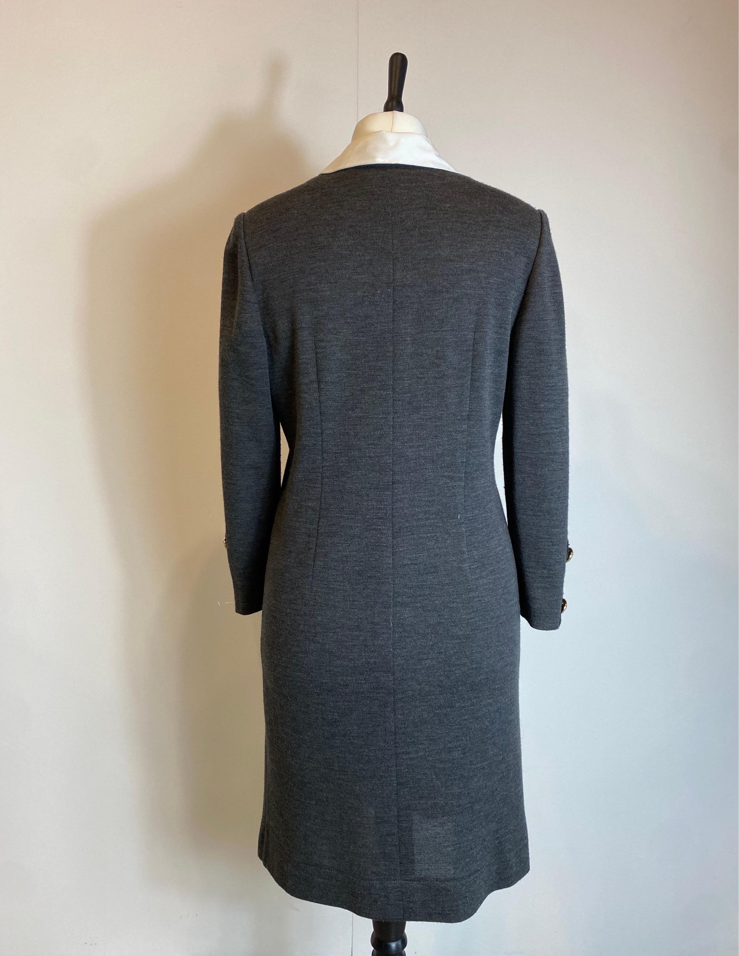 Pierre Cardin vintage grey wool Dress For Sale 1