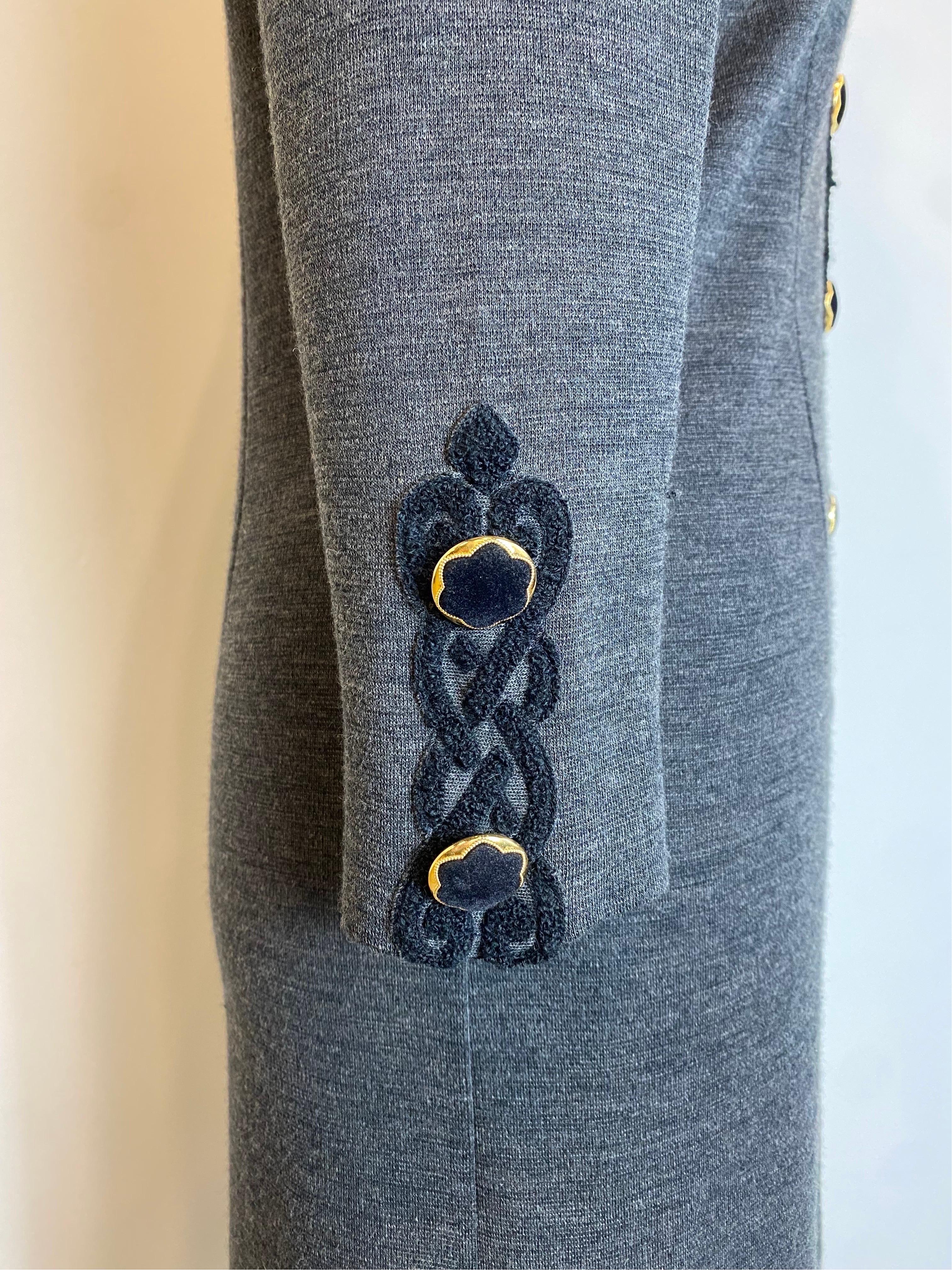 Pierre Cardin vintage grey wool Dress For Sale 2