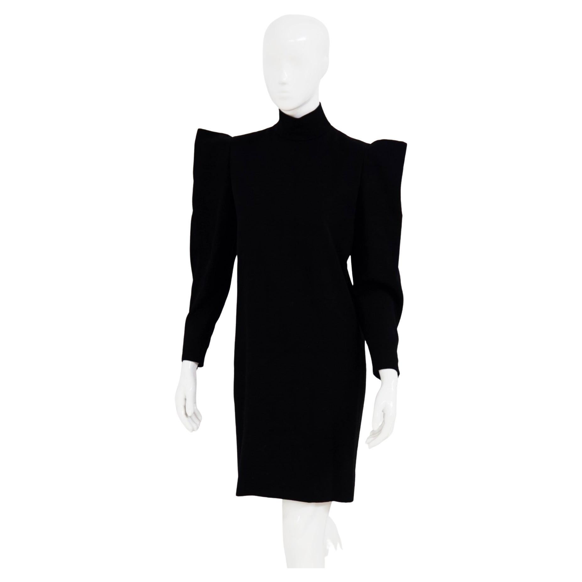 Pierre Cardin Vintage Little Black Dress with Puffy Straps