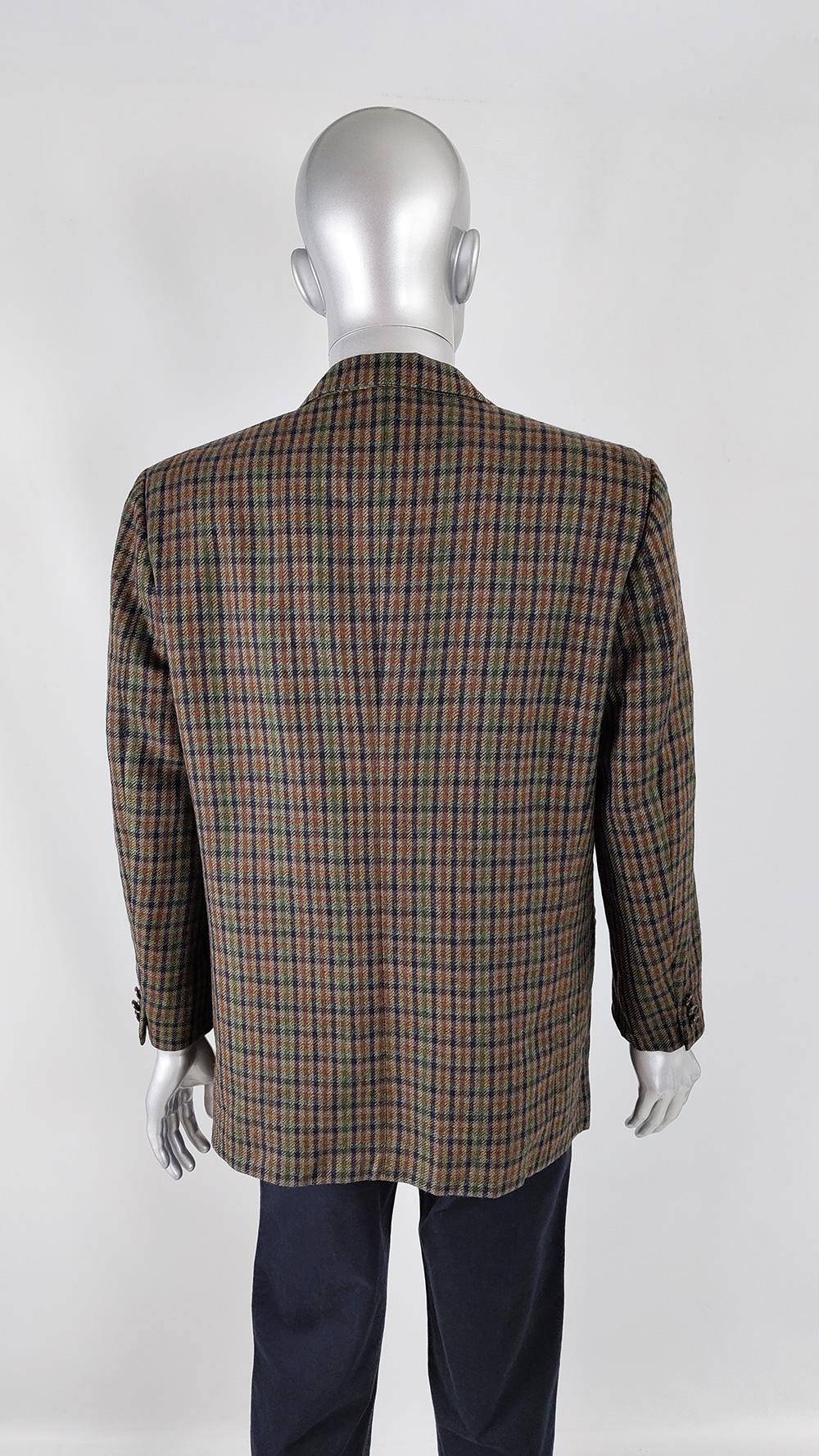 Pierre Cardin Vintage Mens 80s Italian Pure Wool Tweed Blazer Jacket, 1980s For Sale 3