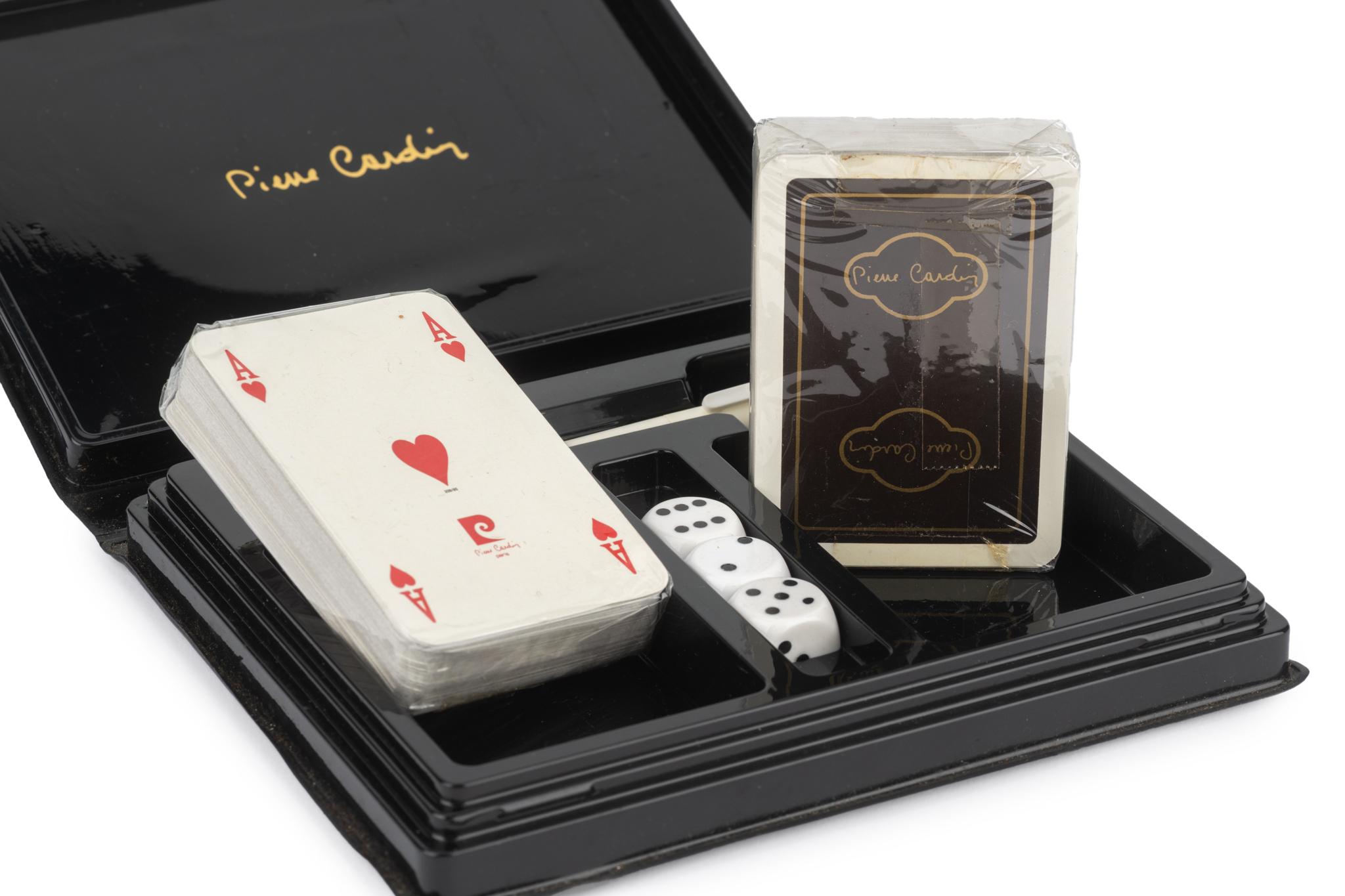 Vintage Pierre Cardin poker set in excellent condition. Pierre Cardin playing cards have a specially designed non-stick 