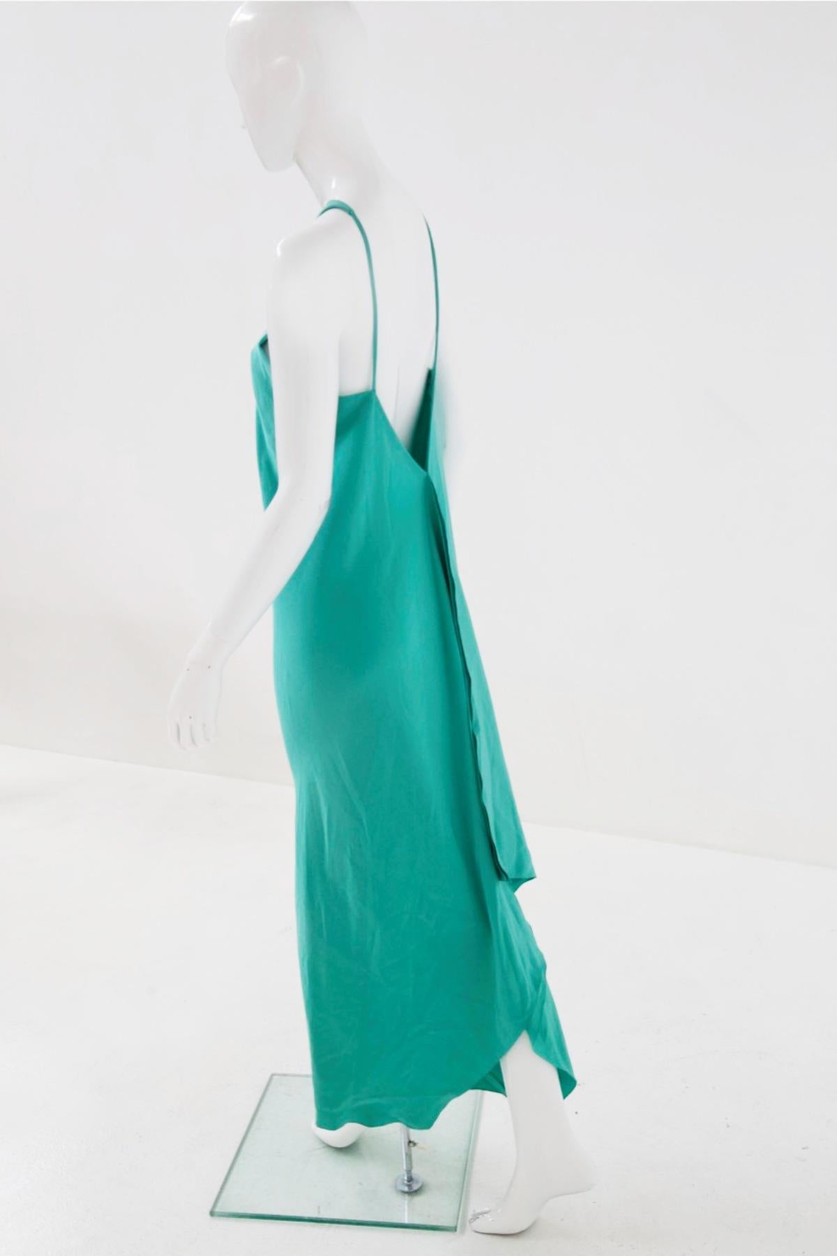 Pierre Cardin Vintage Teal Long Dress For Sale 5