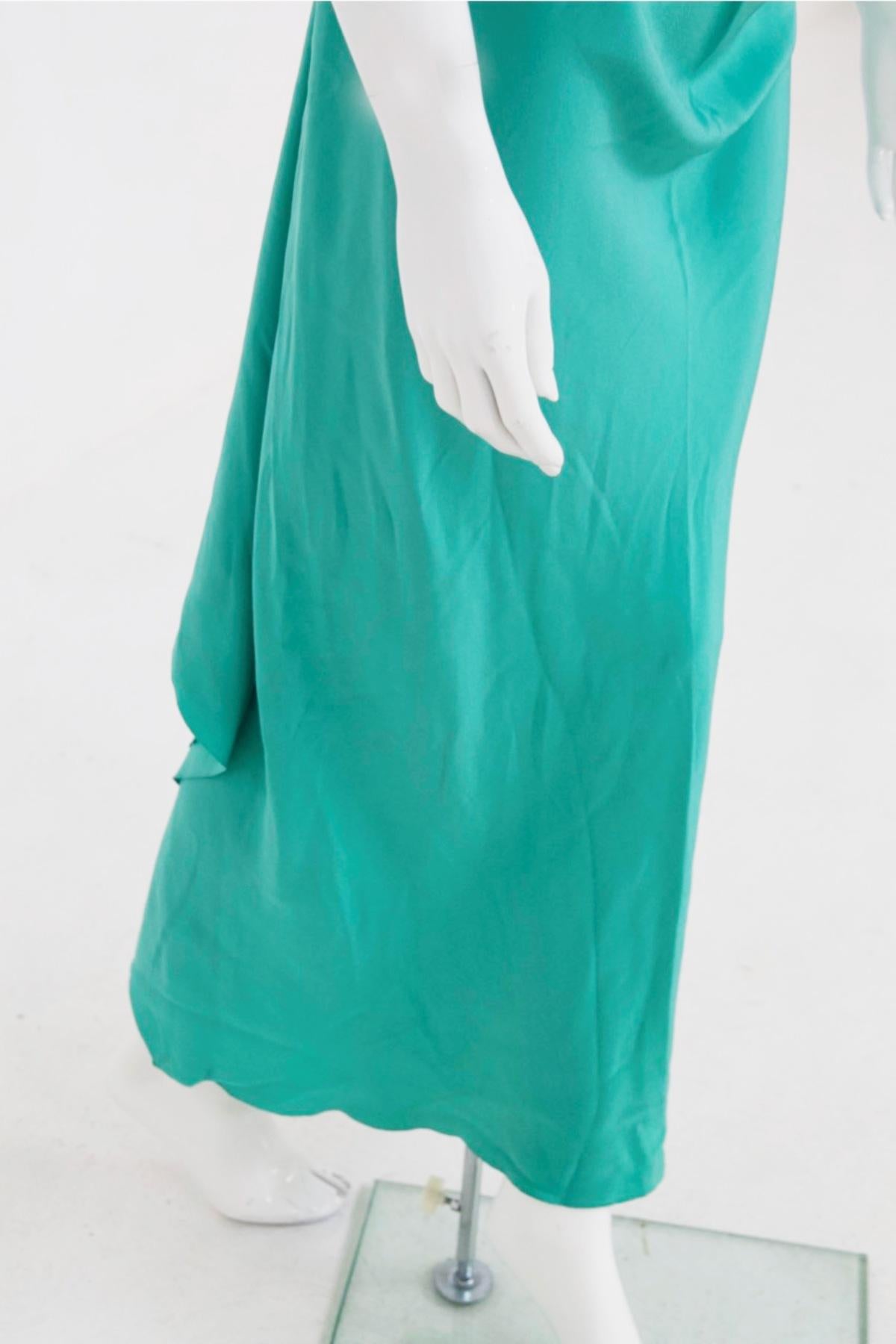 Blue Pierre Cardin Vintage Teal Long Dress For Sale