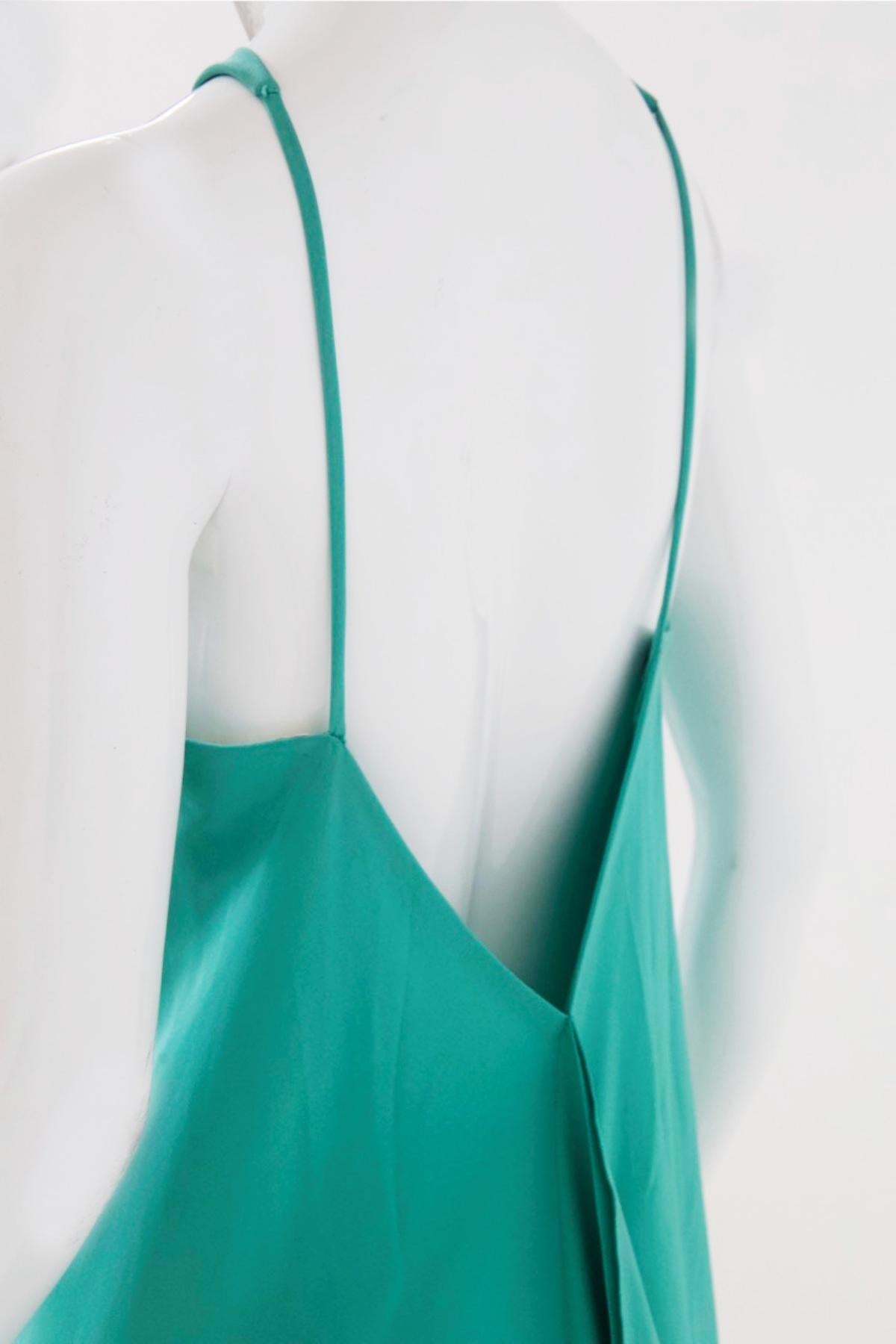 Women's Pierre Cardin Vintage Teal Long Dress For Sale