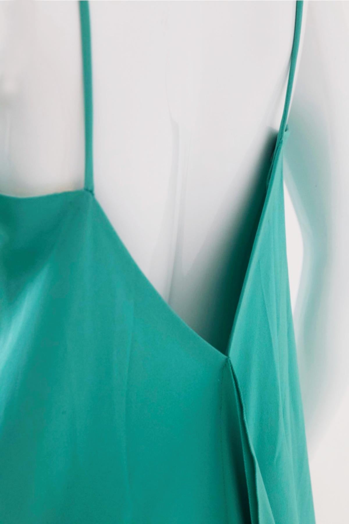 Pierre Cardin Vintage Teal Long Dress For Sale 1