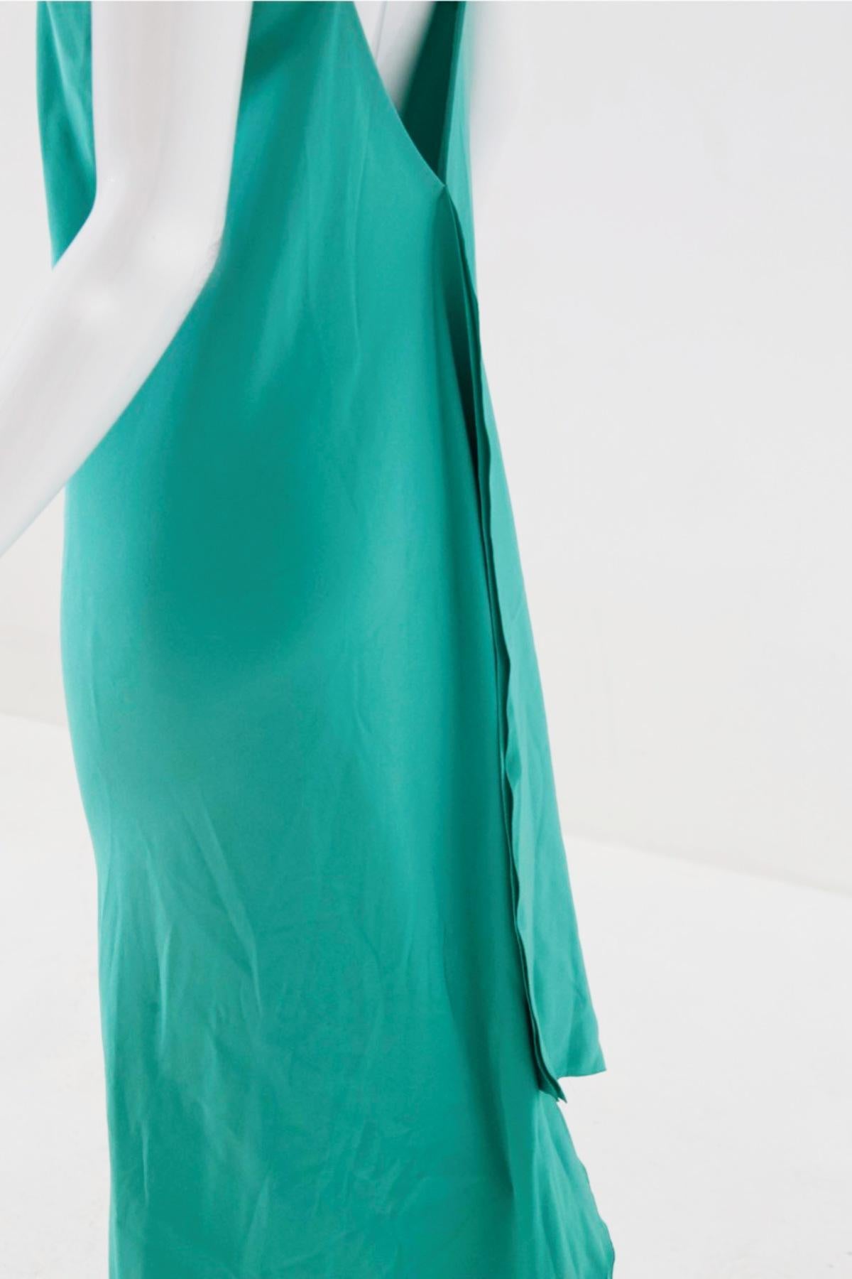 Pierre Cardin Vintage Teal Long Dress For Sale 3