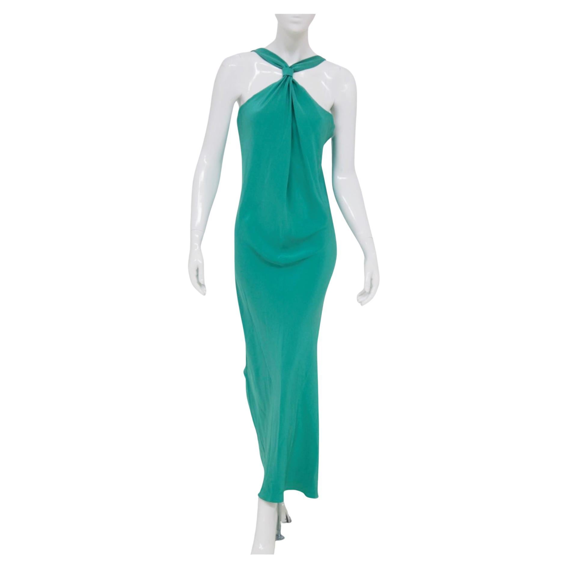 Pierre Cardin Vintage Teal Long Dress For Sale