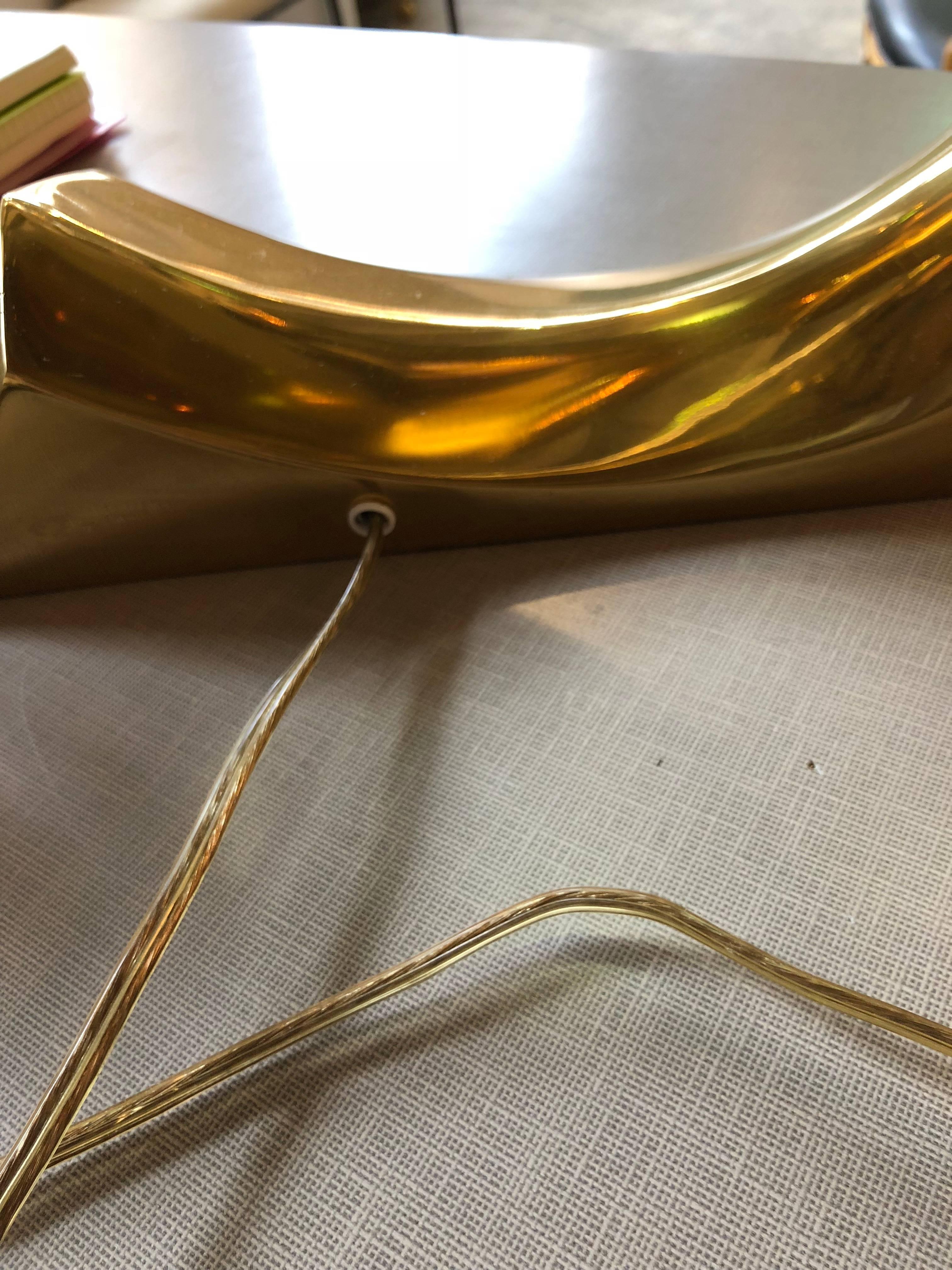 Mid-Century Modern Pierre Cardin Wave Brass Lamp