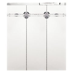 Pierre Cardin White and Chrome three-section Cabinet, Chest of Drawers, Armoire