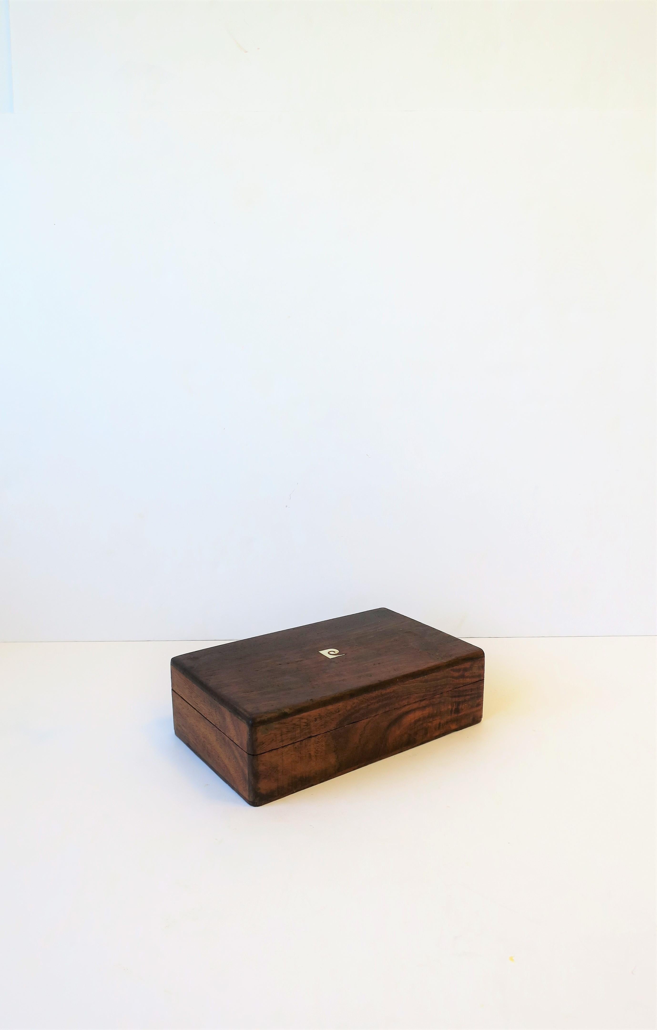 Late 20th Century Pierre Cardin Wood Jewelry Box