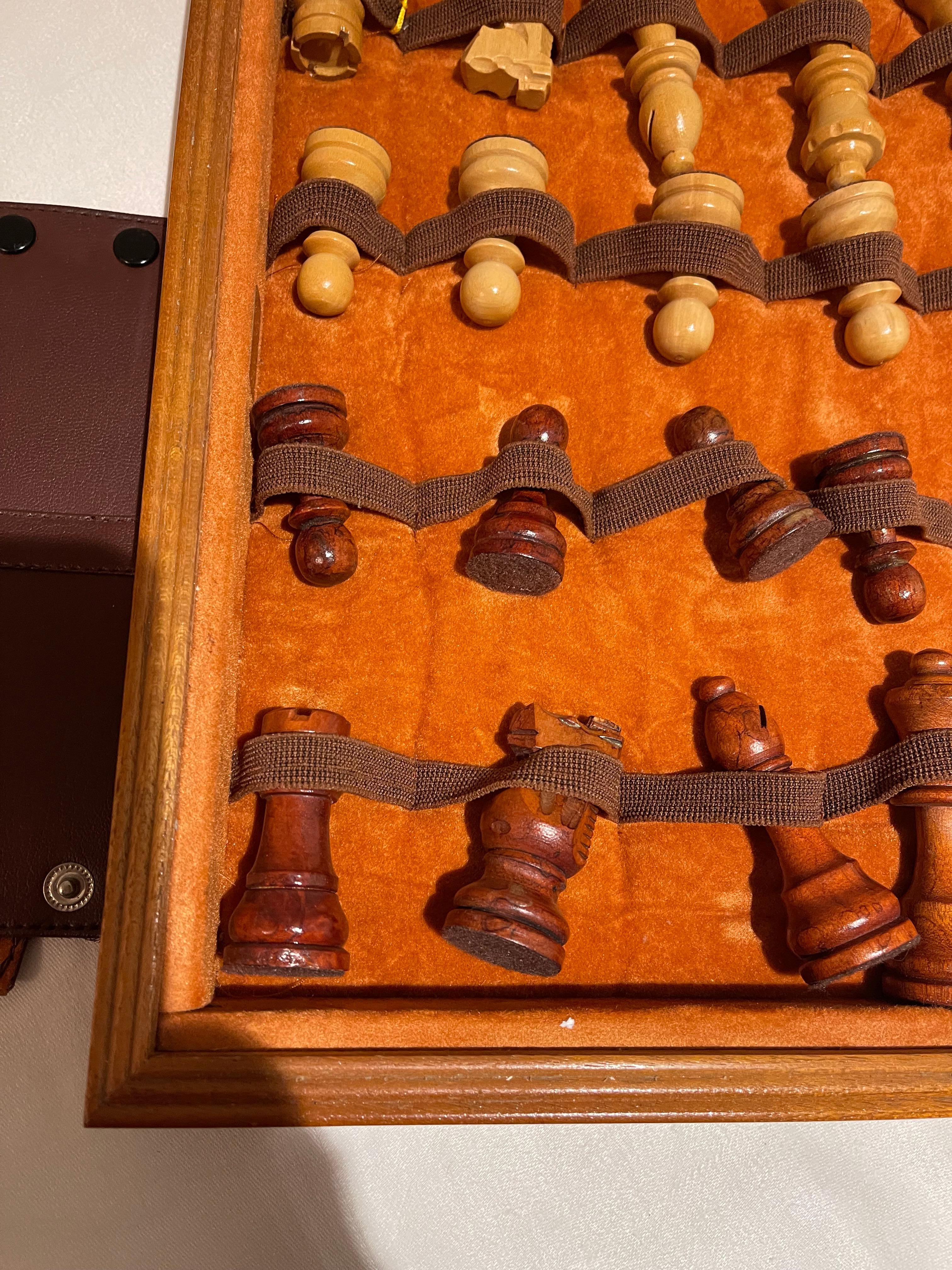 Pierre Cardin Wood Chess Set and Backgammon Set In Excellent Condition In New York, NY