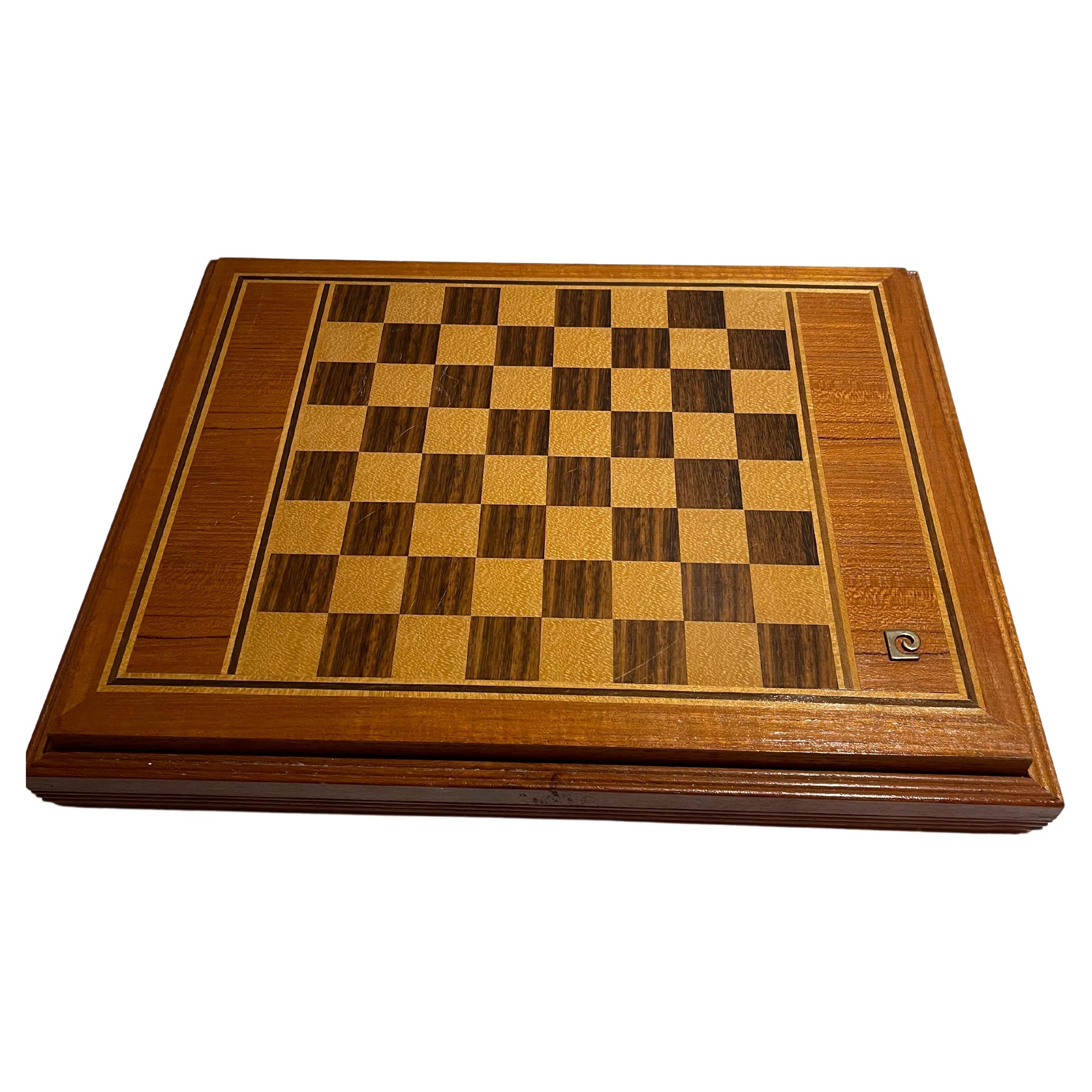 Pierre Cardin Wood Chess Set and Backgammon Set