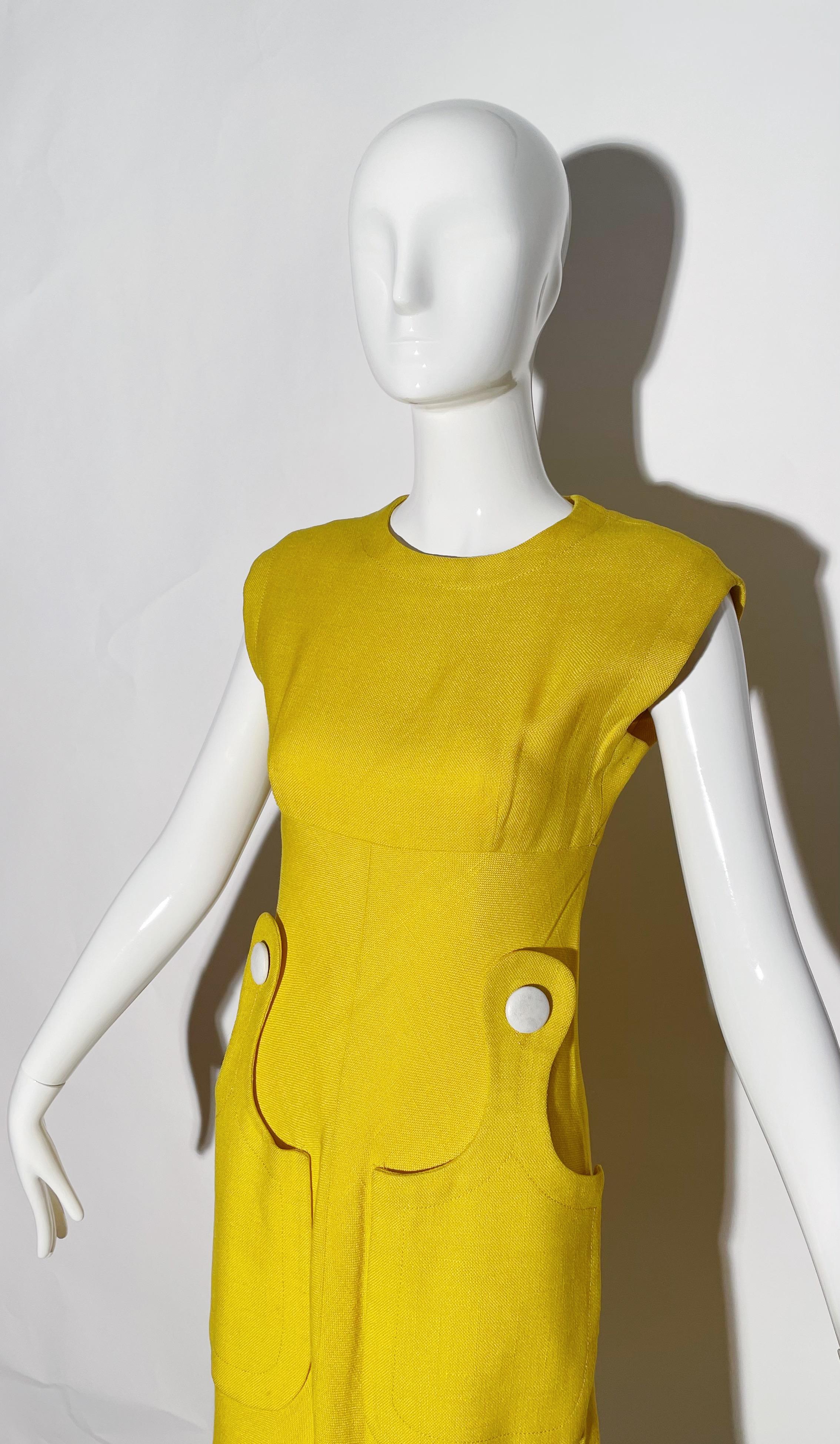 Pierre Cardin Yellow Mod Dress  For Sale 1