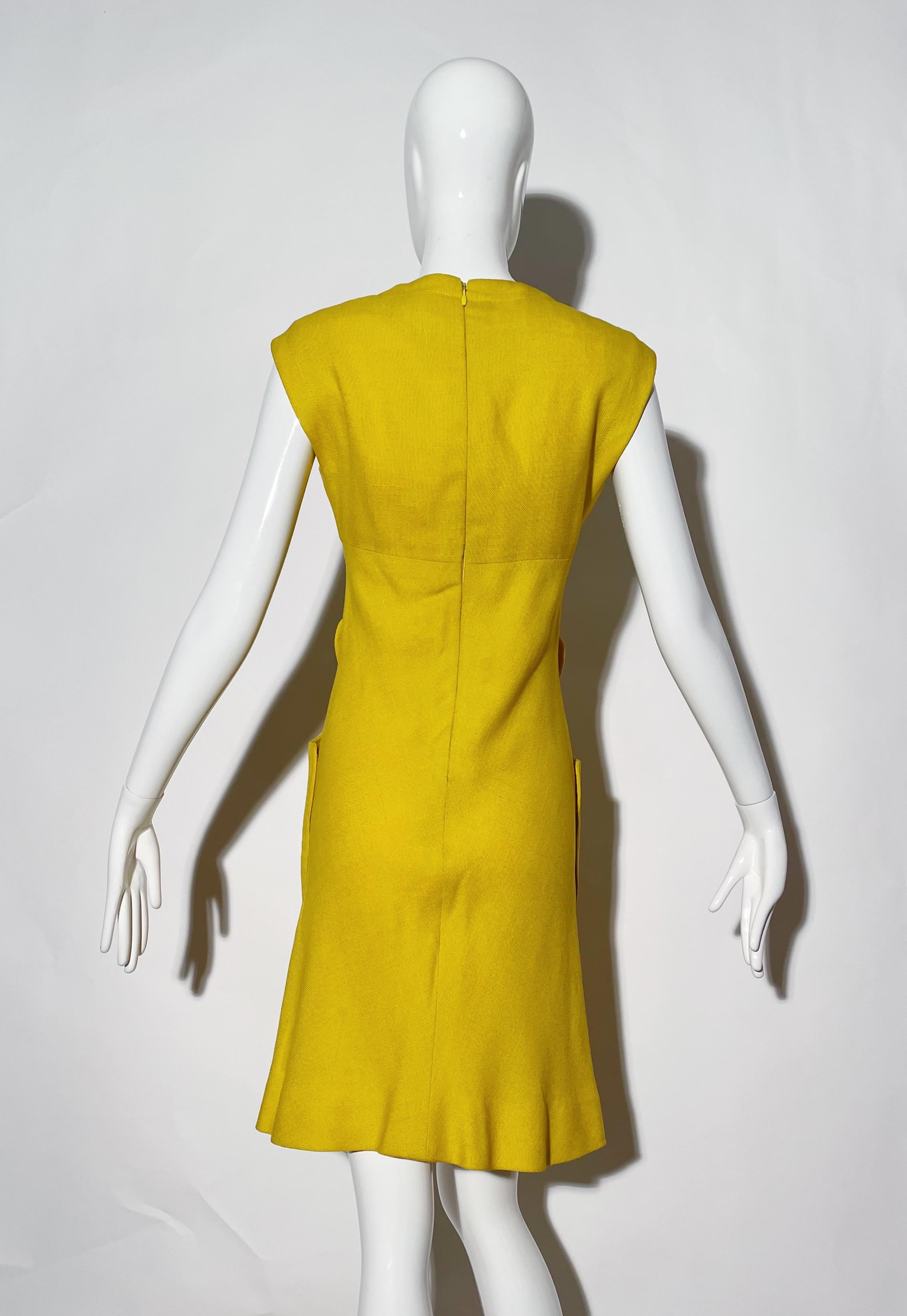 Pierre Cardin - Robe modulaire jaune  en vente 1