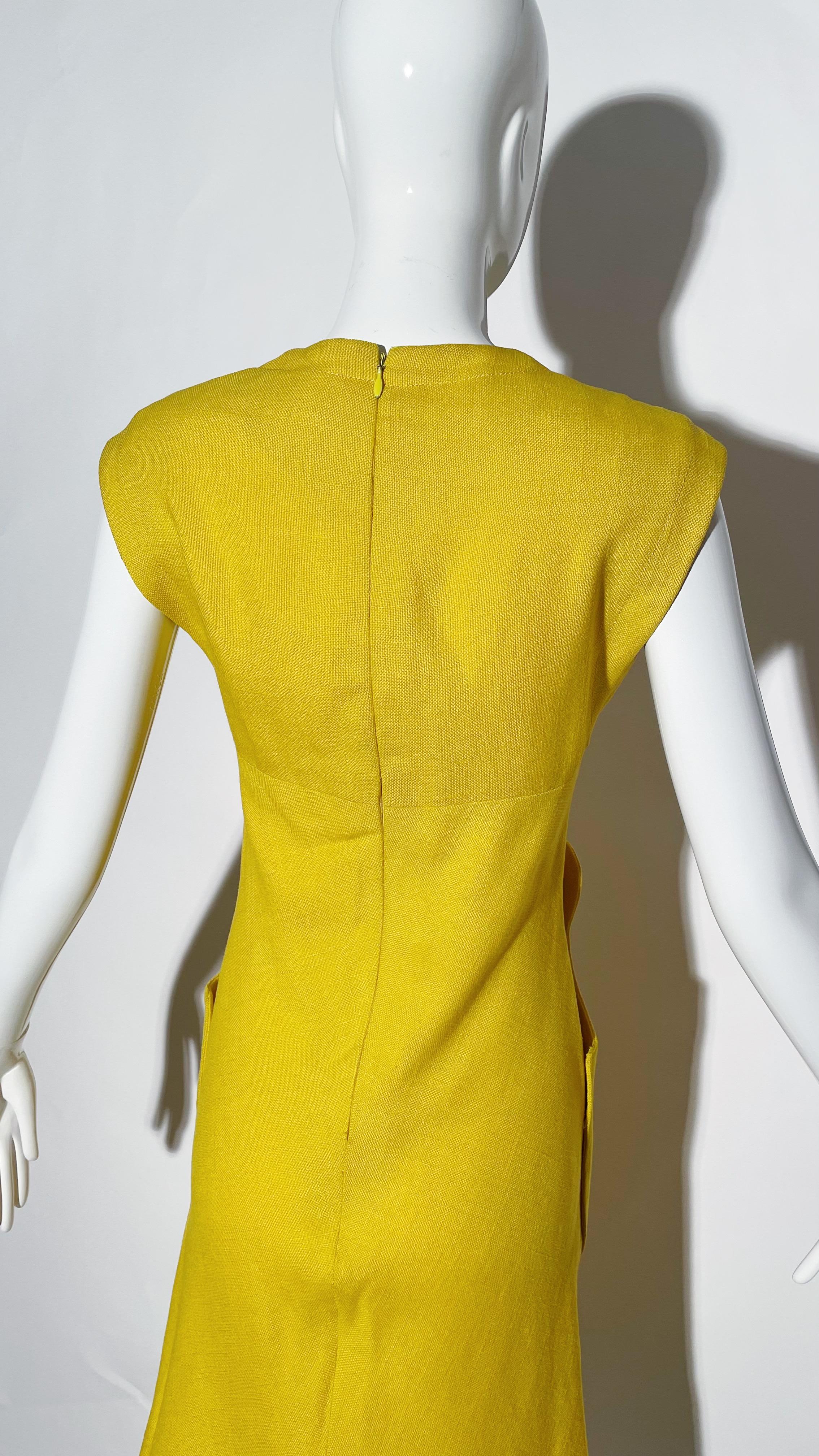 Pierre Cardin - Robe modulaire jaune  en vente 2