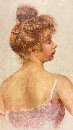 Pierre Carrier-Belleuse Female Ballet Dancer Portrait Pastel Painting