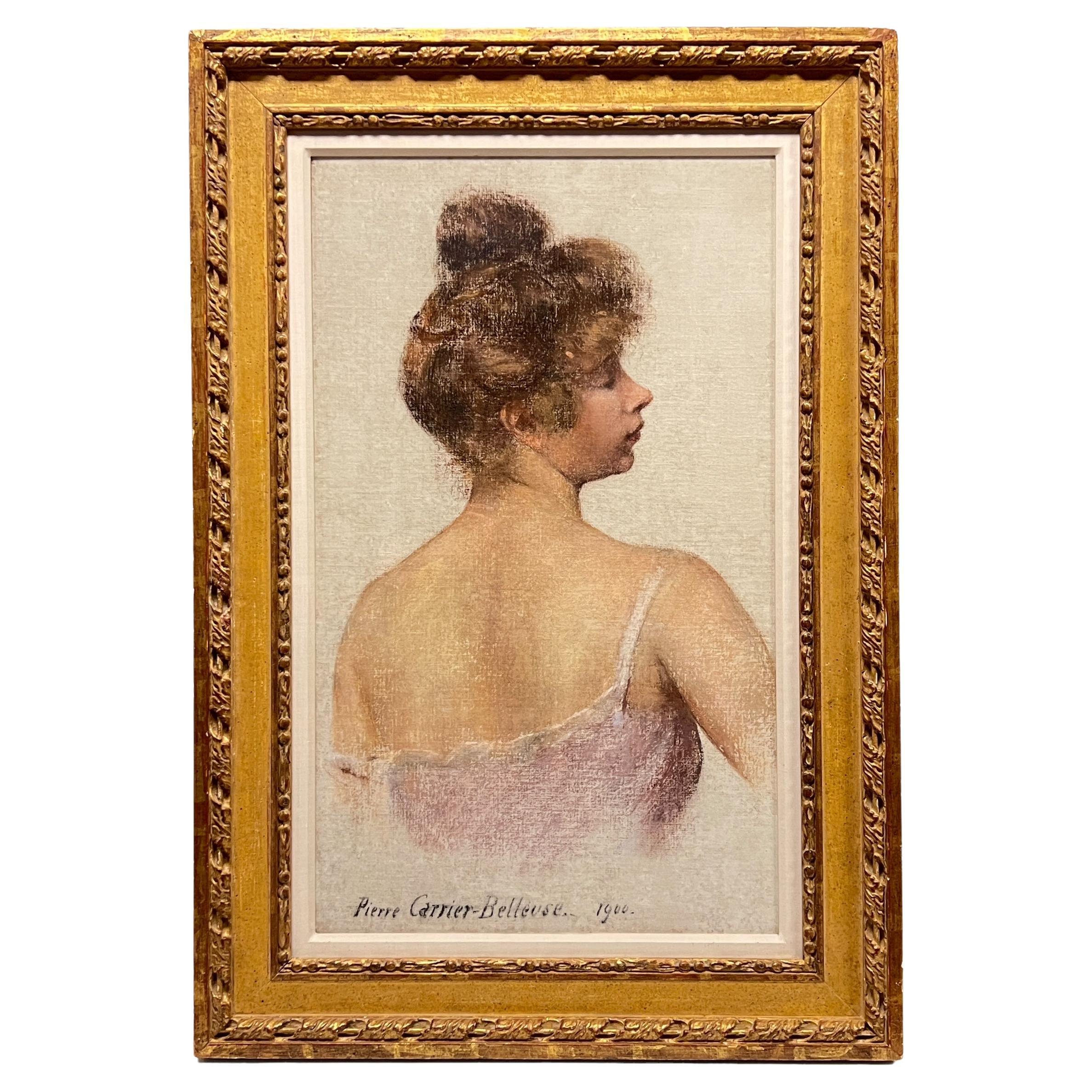 Pierre Carrier-Belleuse Female Ballet Dancer Portrait Pastel Painting