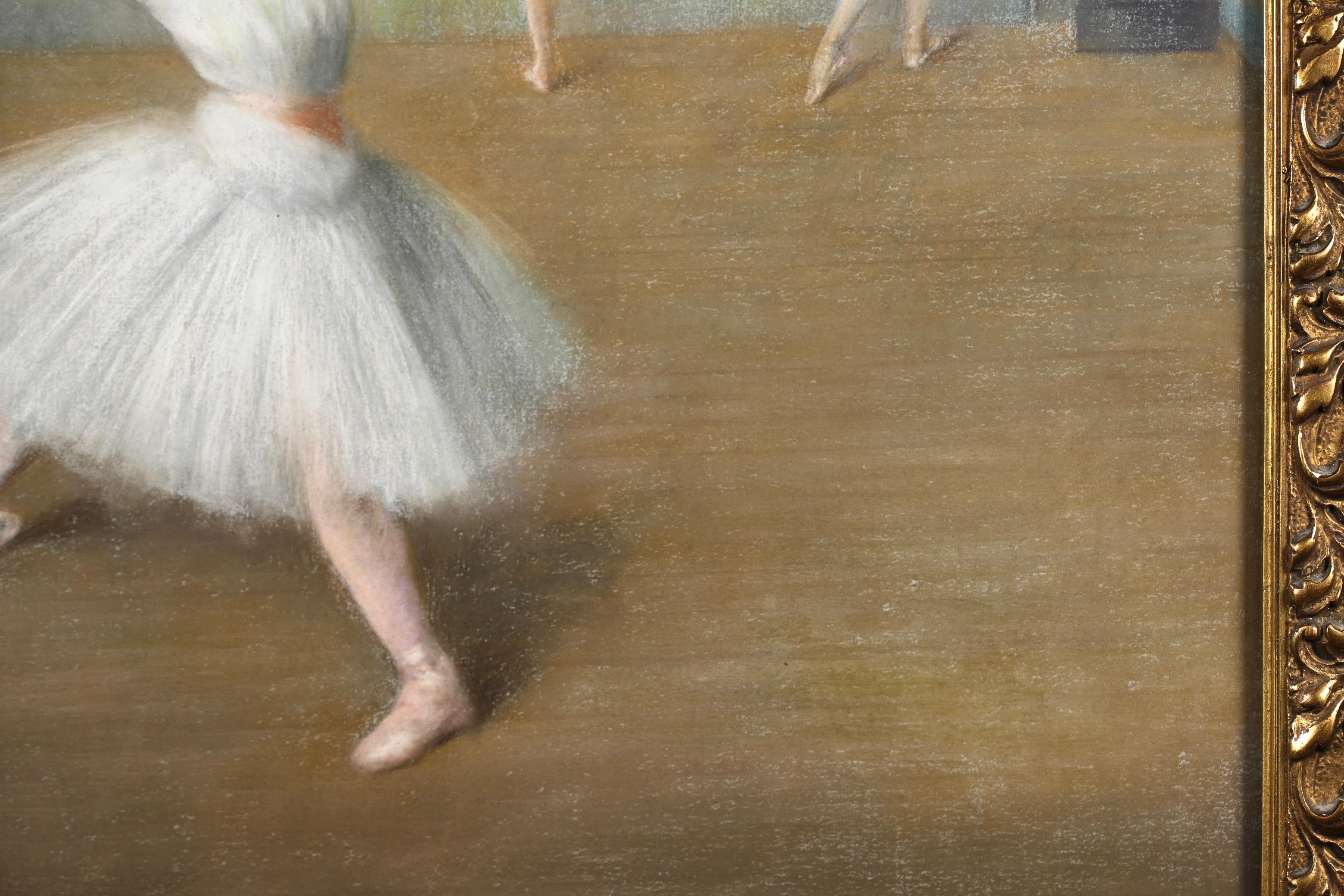 Danseuses a la barre - Impressionist Figurative Pastel - Pierre Carrier-Belleuse For Sale 6