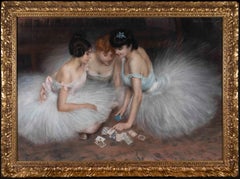 La partie de cartes - Pierre Carrier-Belleuse, 19th century, pastel, ballet, big