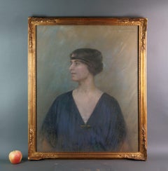 Ritratto di Attrice Parigi Belle Epoque Pastello Firmato Art Nouveau