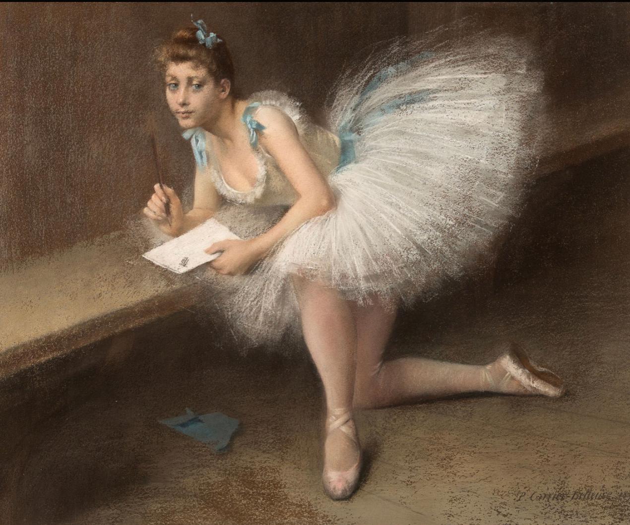 La Ballerine  - Impressionnisme Painting par Pierre Carrier-Belleuse